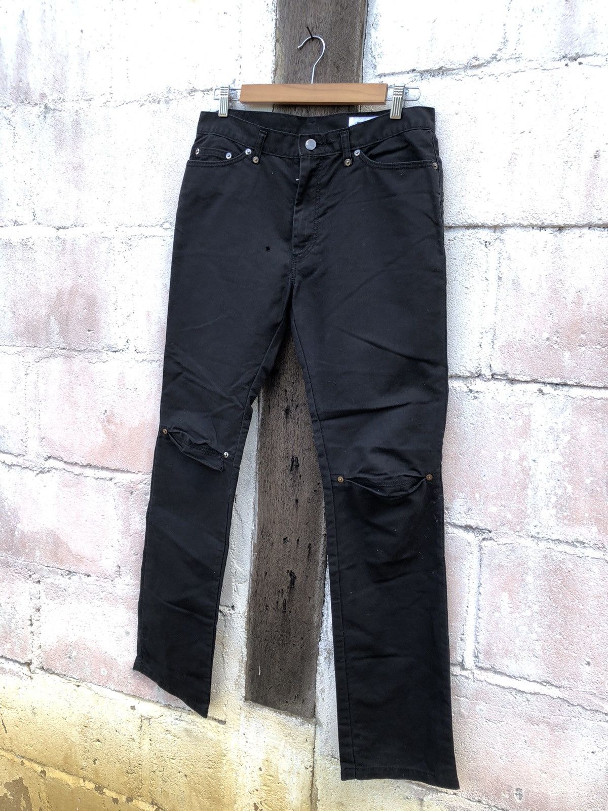 image of Gomme Homme Gomme Khaki Pants Patchwork in Black, Men's (Size 32)