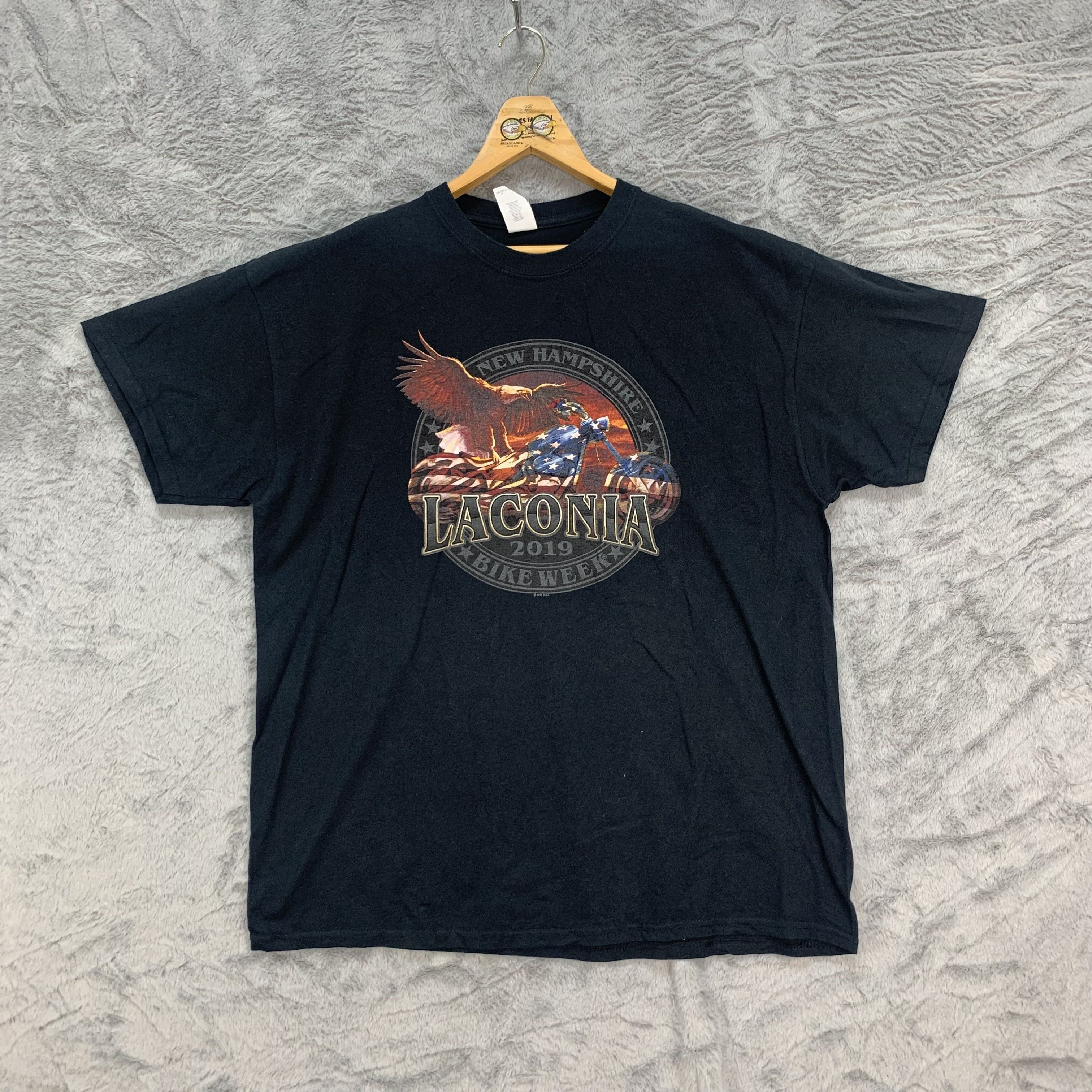 Gildan Laconia Bike Week 2019 Graphic Printed T Shirt #4179-145 Size US XL / EU 56 / 4 - 1 Thumbnail