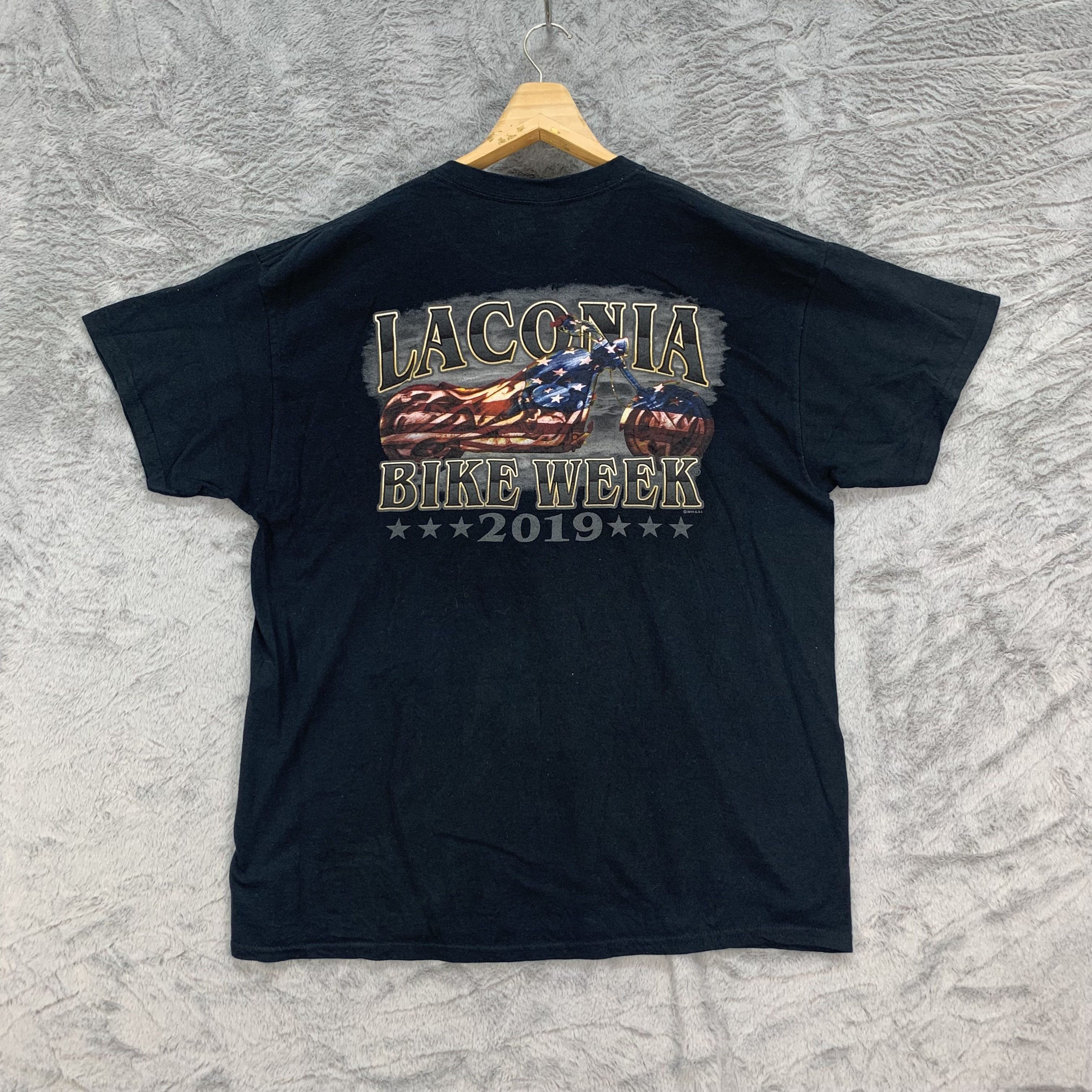 Gildan Laconia Bike Week 2019 Graphic Printed T Shirt #4179-145 Size US XL / EU 56 / 4 - 6 Thumbnail