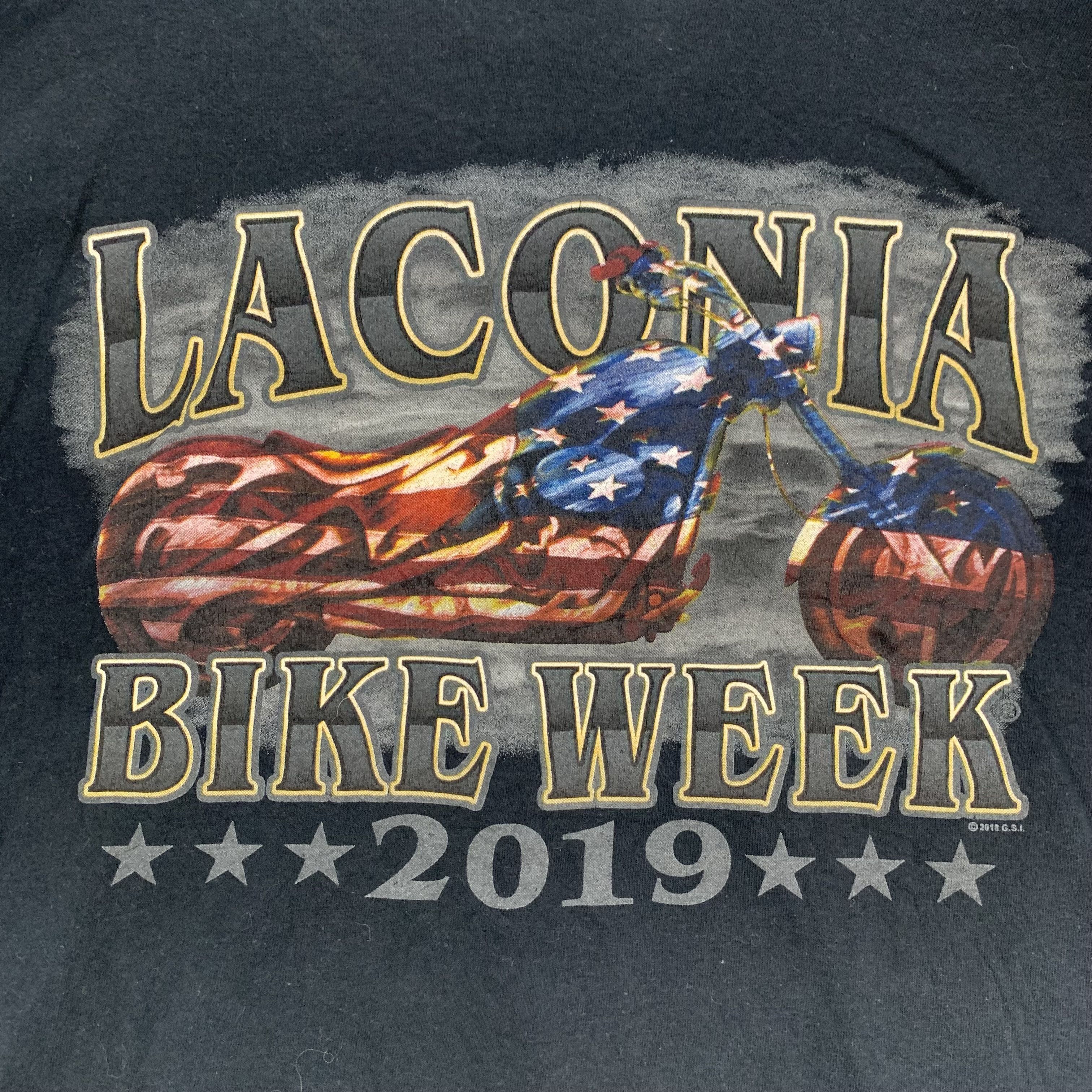 Gildan Laconia Bike Week 2019 Graphic Printed T Shirt #4179-145 Size US XL / EU 56 / 4 - 7 Thumbnail