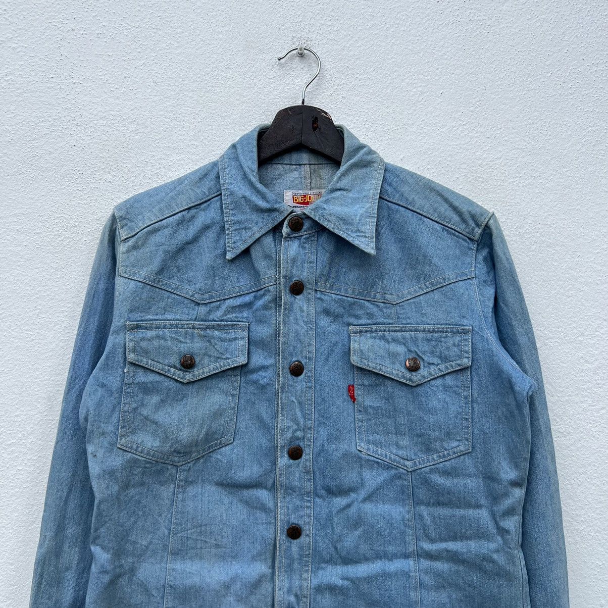 Japanese Brand VINTAGE CHAMBRAY BIG JOHN CARGO POCKET LIGHT JACKET Size US M / EU 48-50 / 2 - 3 Thumbnail