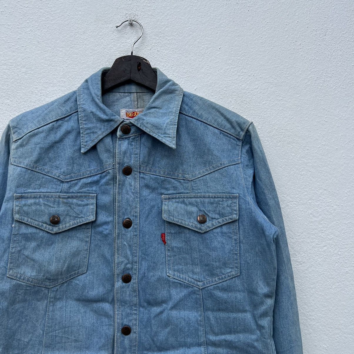 Japanese Brand VINTAGE CHAMBRAY BIG JOHN CARGO POCKET LIGHT JACKET Size US M / EU 48-50 / 2 - 5 Thumbnail