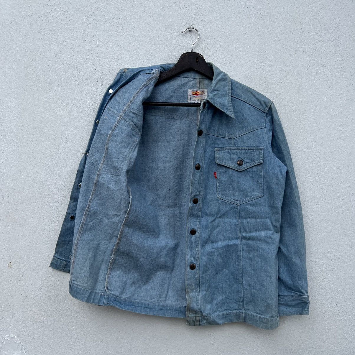 Japanese Brand VINTAGE CHAMBRAY BIG JOHN CARGO POCKET LIGHT JACKET Size US M / EU 48-50 / 2 - 10 Thumbnail