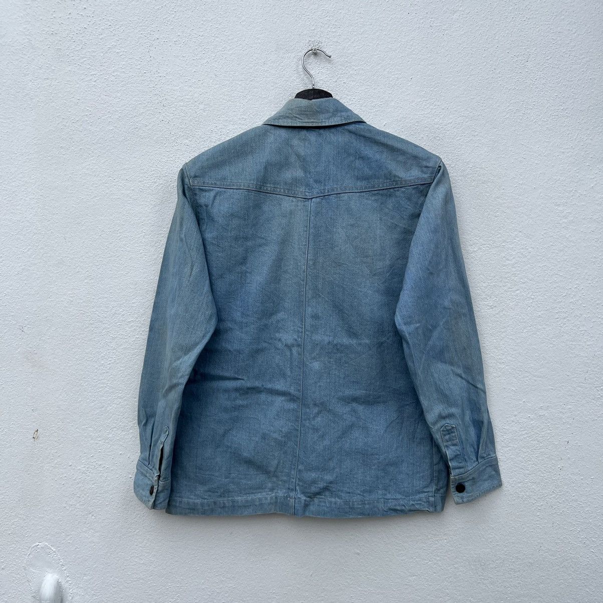 Japanese Brand VINTAGE CHAMBRAY BIG JOHN CARGO POCKET LIGHT JACKET Size US M / EU 48-50 / 2 - 8 Thumbnail