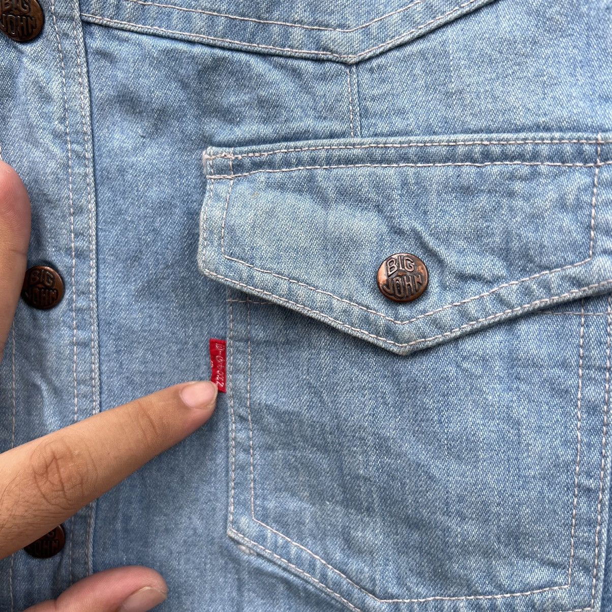 Japanese Brand VINTAGE CHAMBRAY BIG JOHN CARGO POCKET LIGHT JACKET Size US M / EU 48-50 / 2 - 6 Thumbnail