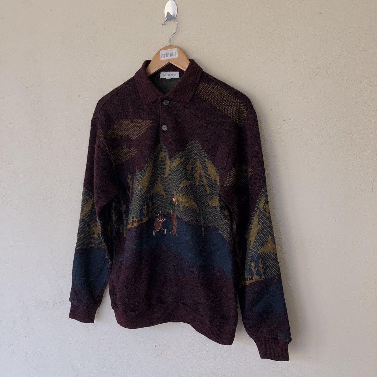 Japanese Brand VINTAGE PRINTED COLLARSWEATSHIRT DEBIERRE Size US L / EU 52-54 / 3 - 2 Thumbnail
