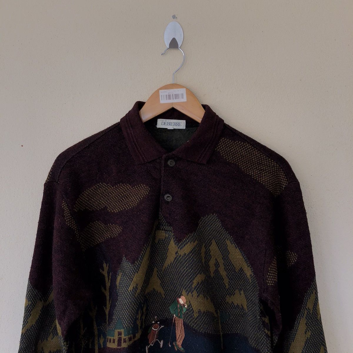 Japanese Brand VINTAGE PRINTED COLLARSWEATSHIRT DEBIERRE Size US L / EU 52-54 / 3 - 4 Thumbnail