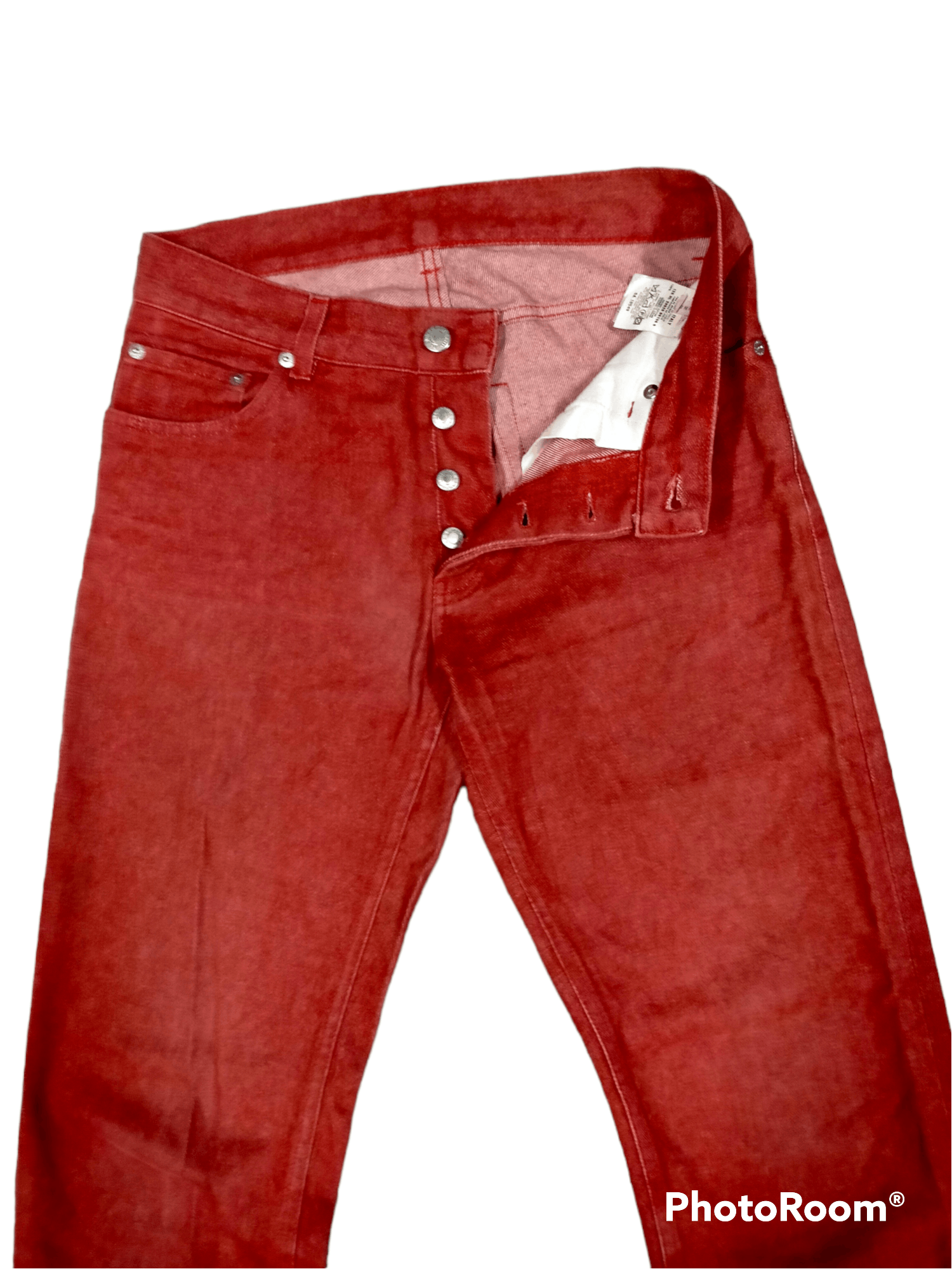 Helmut Lang Helmut Lang 1998 Red raw denim pants Size US 30 / EU 46 - 5 Thumbnail