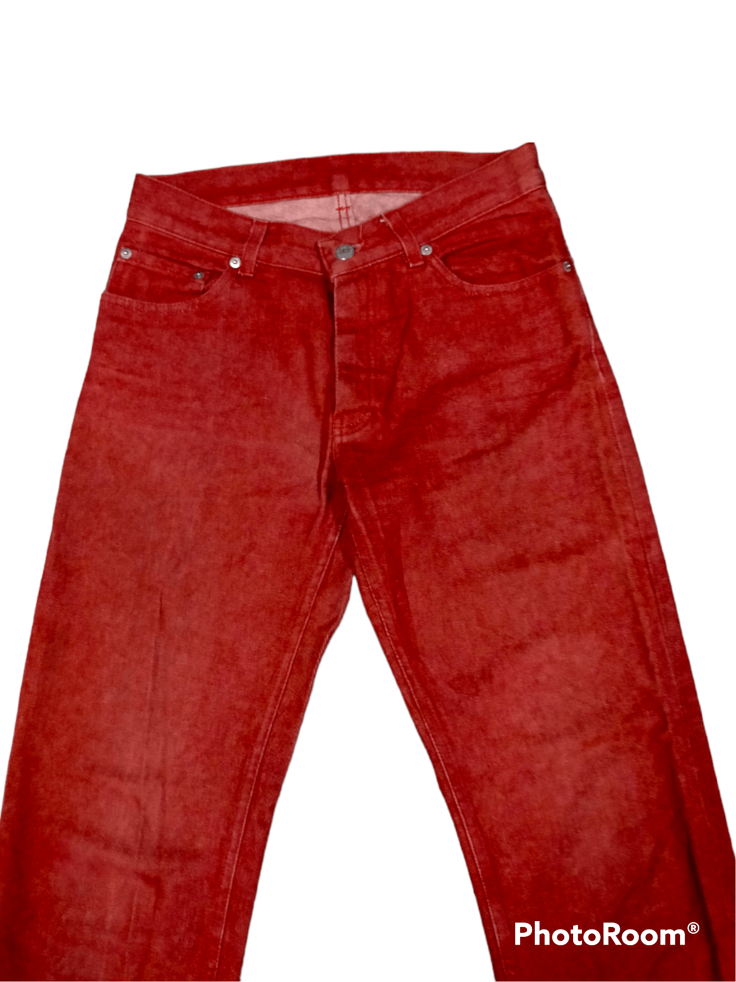 Helmut Lang Helmut Lang 1998 Red raw denim pants Size US 30 / EU 46 - 3 Thumbnail