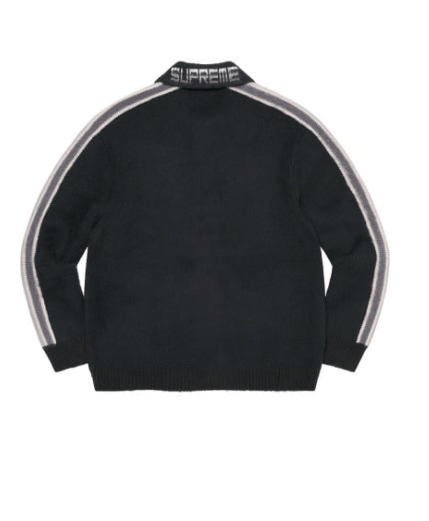 Supreme Supreme Sleeve Stripe Zip Up Sweater Black | Grailed