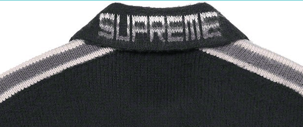 supremeニットポロ　Cable Stripe Zip Up 黒　S supremeニットポロ Cable Stripe Zip Up 黒 S Supreme Stripe Zip Up