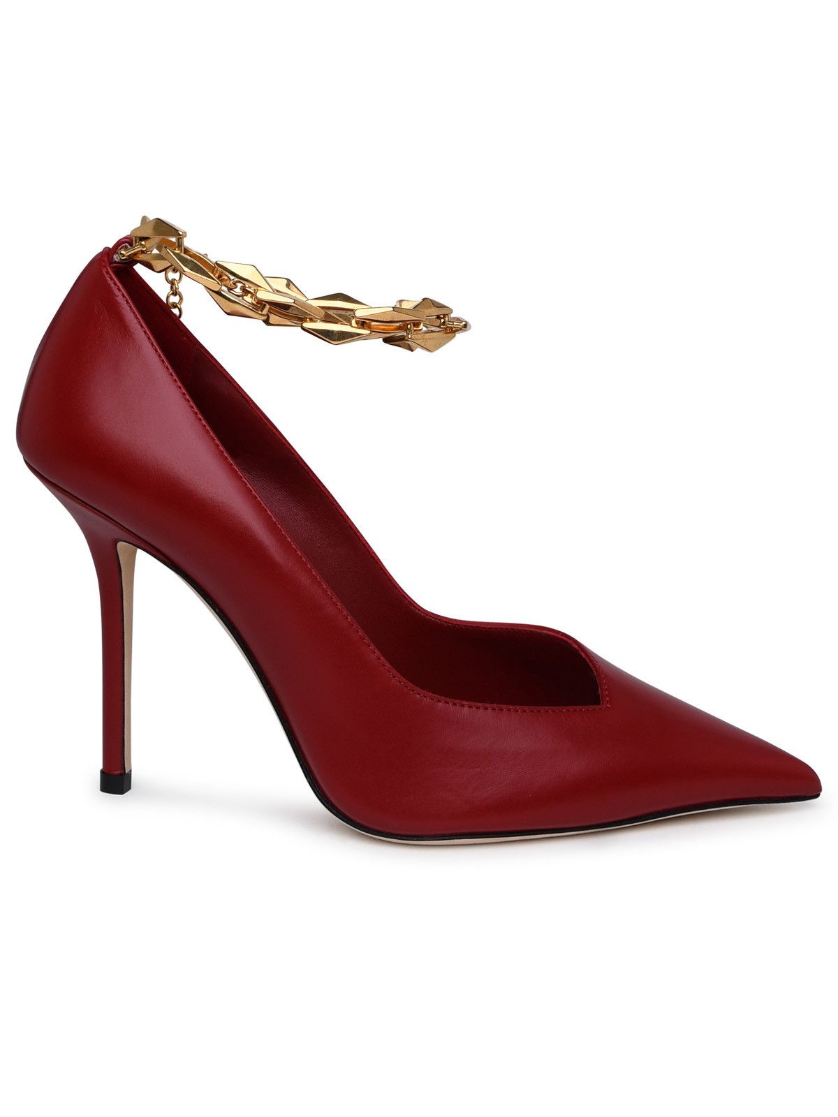 Diamond Pumps In Red Leather