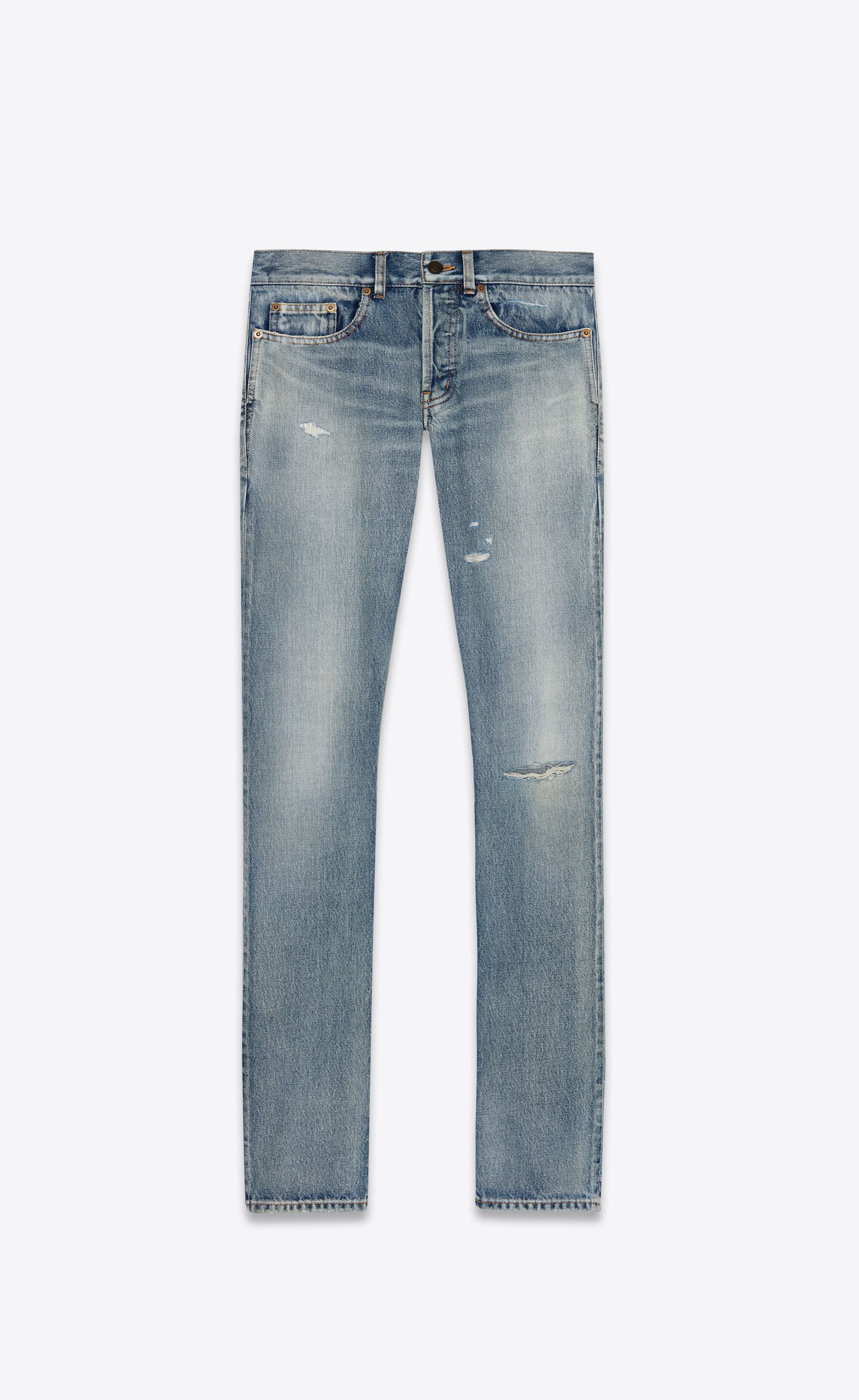 image of Saint Laurent Paris Saint Laurent D18 Jeans - Santa Monica Blue Denim, Men's (Size 32)