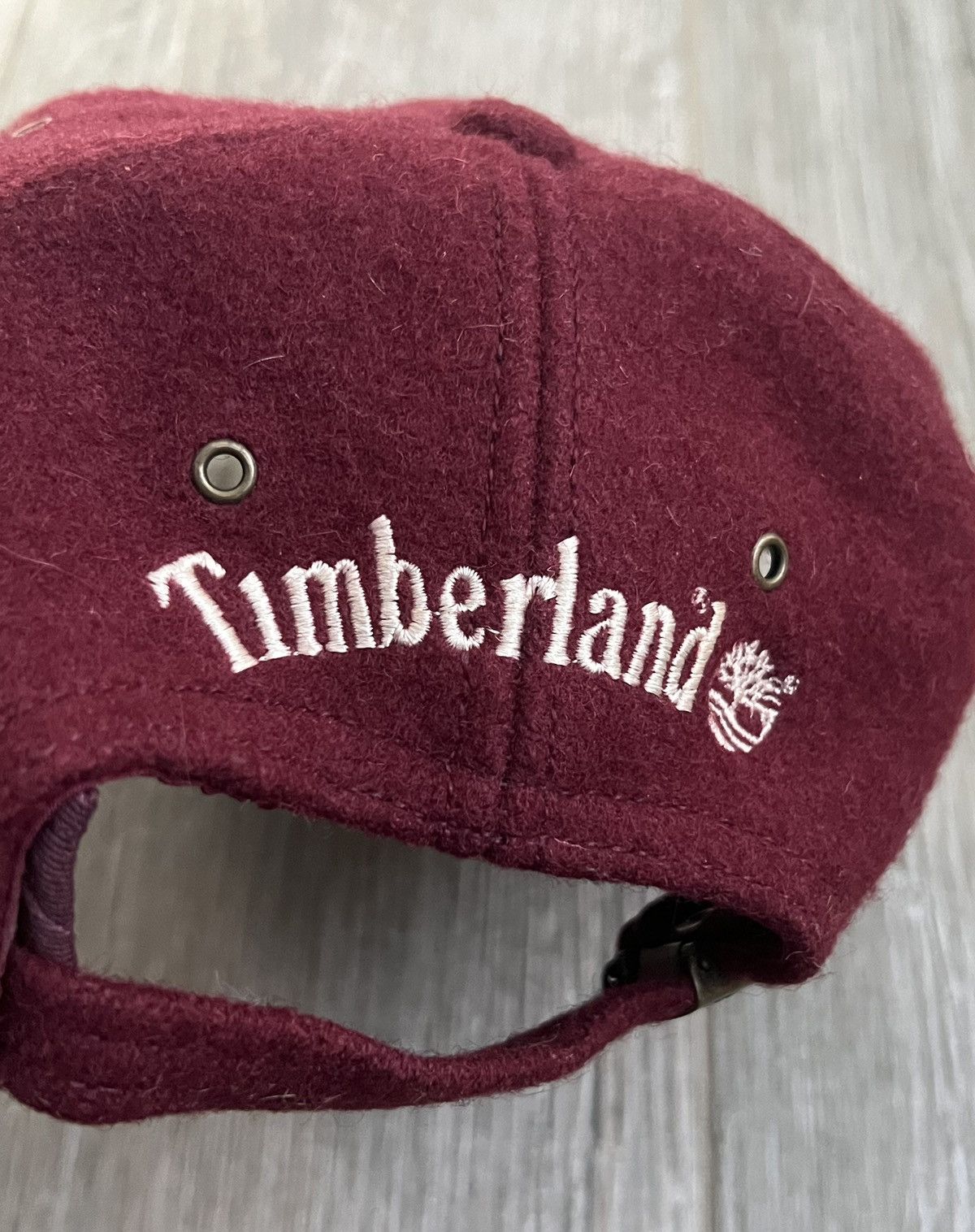 Timberland × Vintage 1990s Timberland Burgundy Leather Embroidered Vintage Hat Size ONE SIZE - 9 Thumbnail