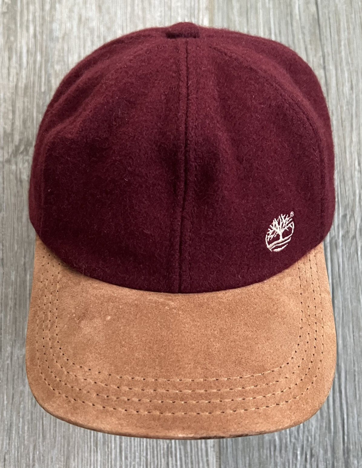 Timberland × Vintage 1990s Timberland Burgundy Leather Embroidered Vintage Hat Size ONE SIZE - 1 Thumbnail