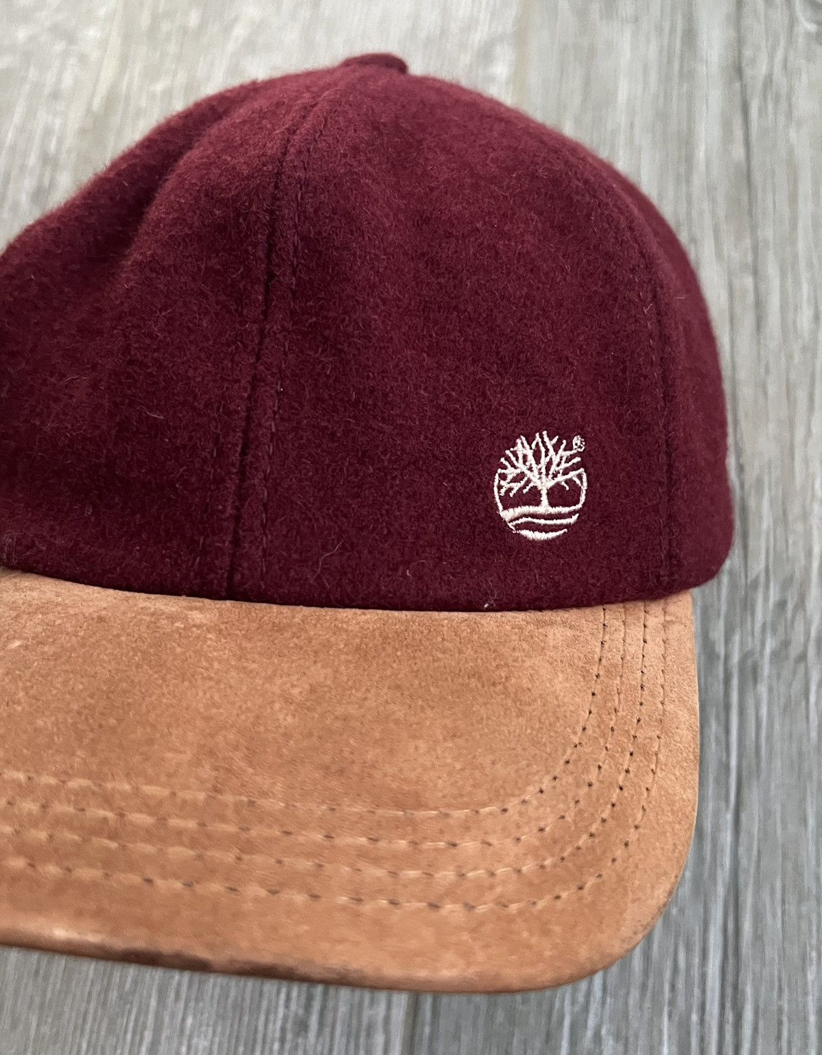 Timberland × Vintage 1990s Timberland Burgundy Leather Embroidered Vintage Hat Size ONE SIZE - 3 Thumbnail