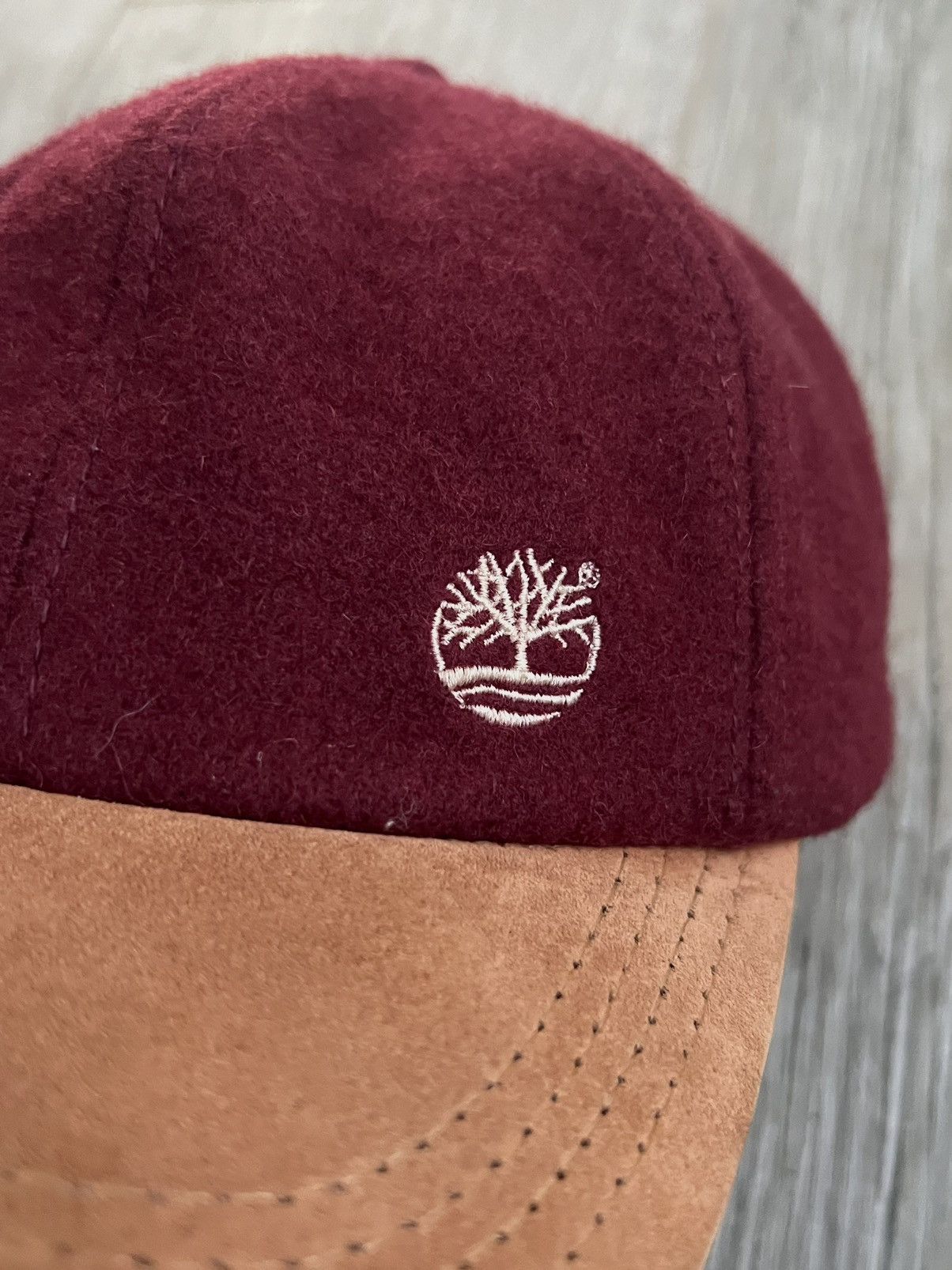 Timberland × Vintage 1990s Timberland Burgundy Leather Embroidered Vintage Hat Size ONE SIZE - 5 Thumbnail