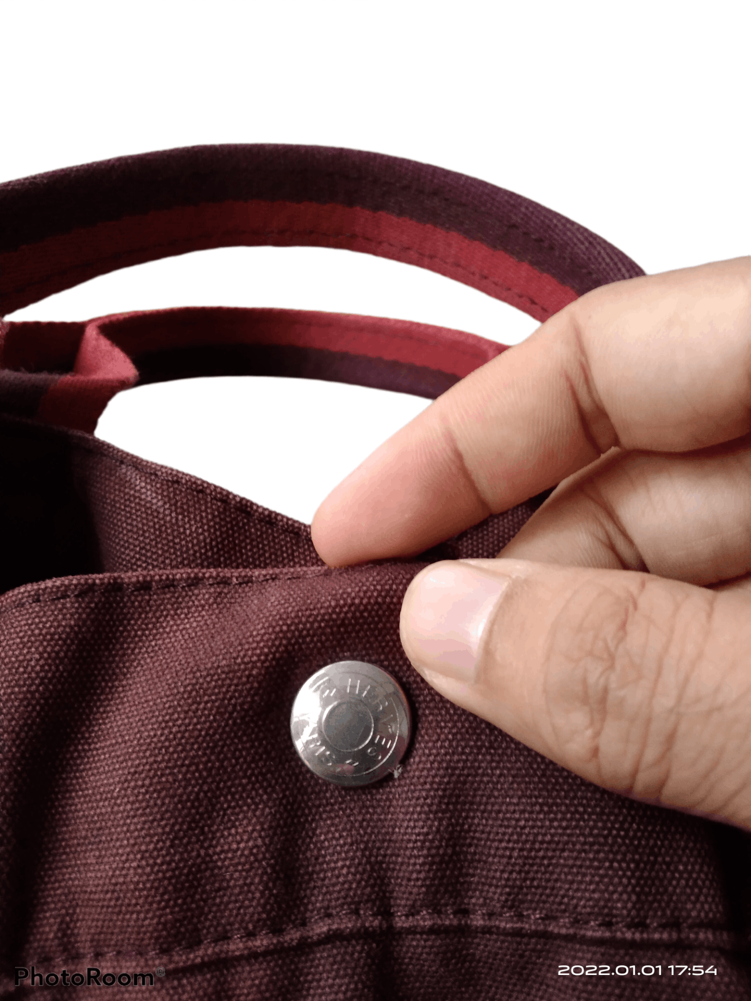 Hermes Hermès Fourre-Tout MM Canvas Tote Bag - Burgundy Size ONE SIZE - 8 Thumbnail