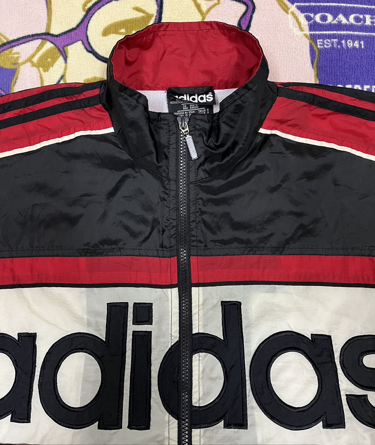 Adidas × Vintage Rare🤘🏽Vintage ADIDAS Made in Spain Windbreaker/Light Jacket Size US XL / EU 56 / 4 - 7 Thumbnail