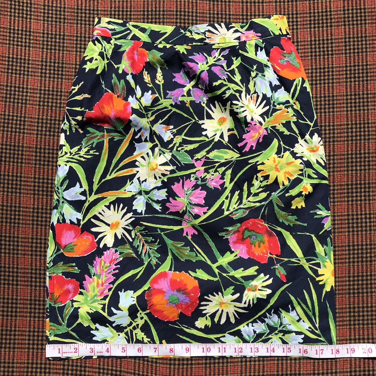 Vintage × Yves Saint Laurent Vintage Yves Saint Laurent Flowers Skirt YSL Size 26" / US 2 / IT 38 - 18 Thumbnail