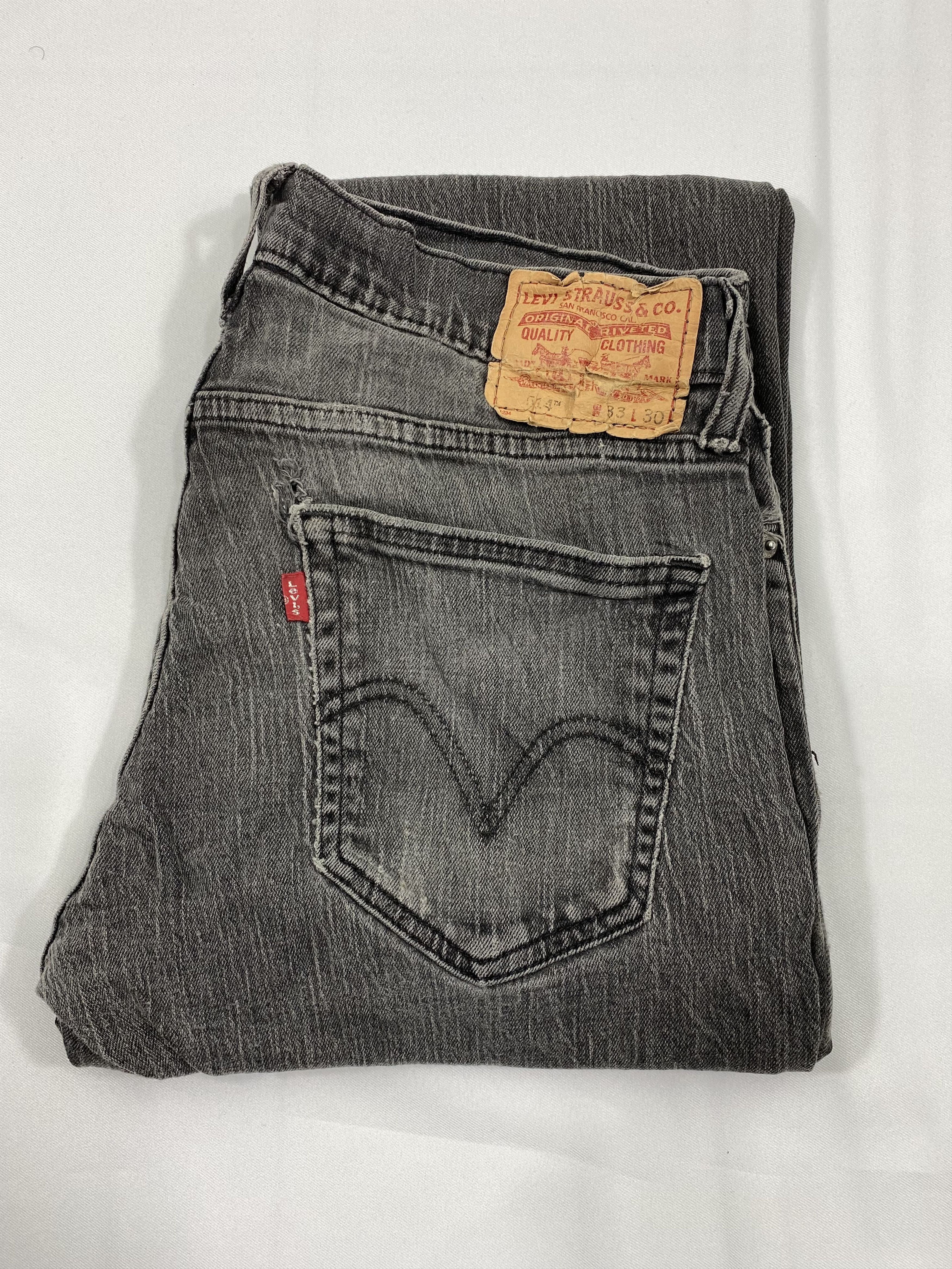 Vintage Levi`s Jeans 514 Slim Straight Black Denim