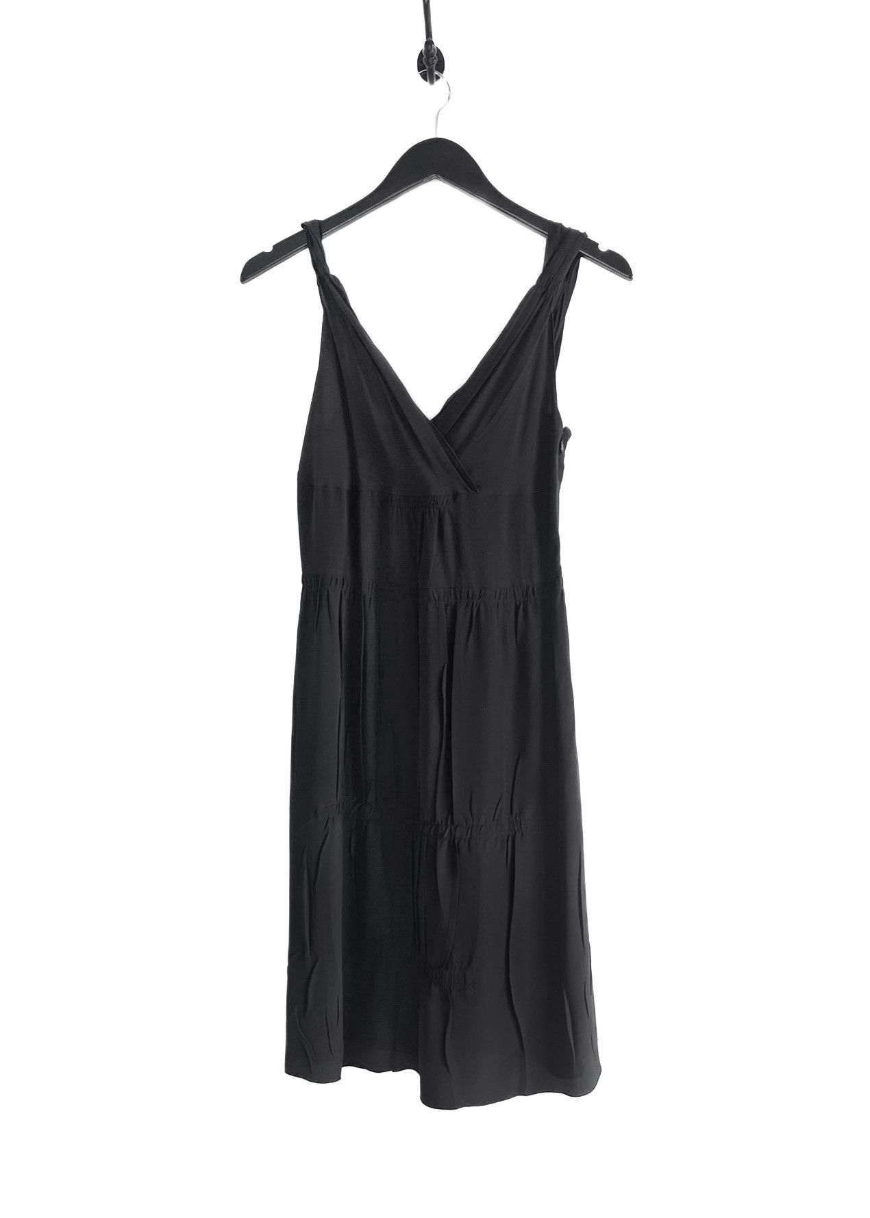 Miu Miu Miu Miu Black Silk Pleated Tank Dress Size S / US 4 / IT 40 - 1 Thumbnail