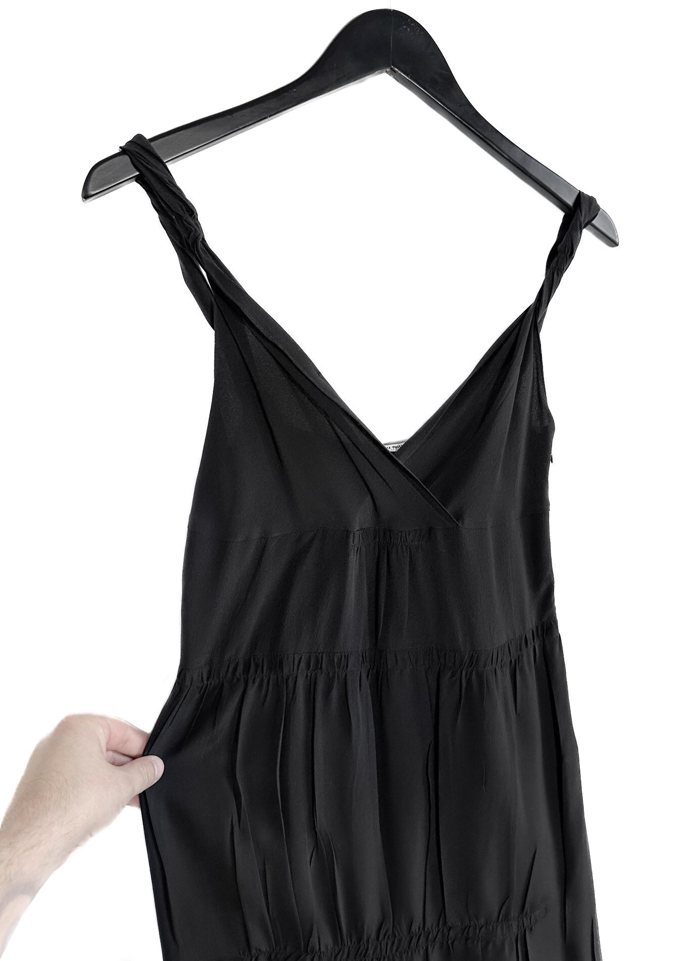 Miu Miu Miu Miu Black Silk Pleated Tank Dress Size S / US 4 / IT 40 - 5 Thumbnail