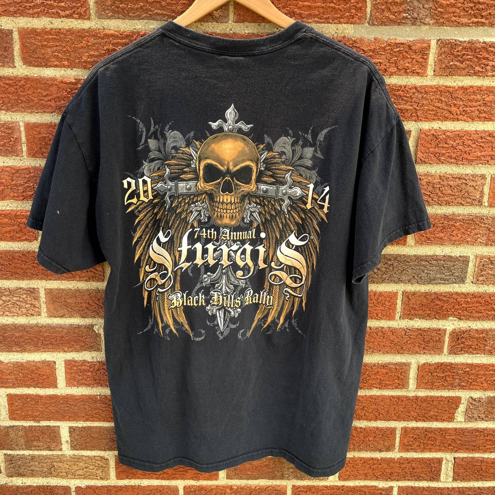 Vintage Sturgis Motorcycle Rally Shirt 2014 Y2K Tribal Skulls XL Size US XL / EU 56 / 4 - 2 Thumbnail