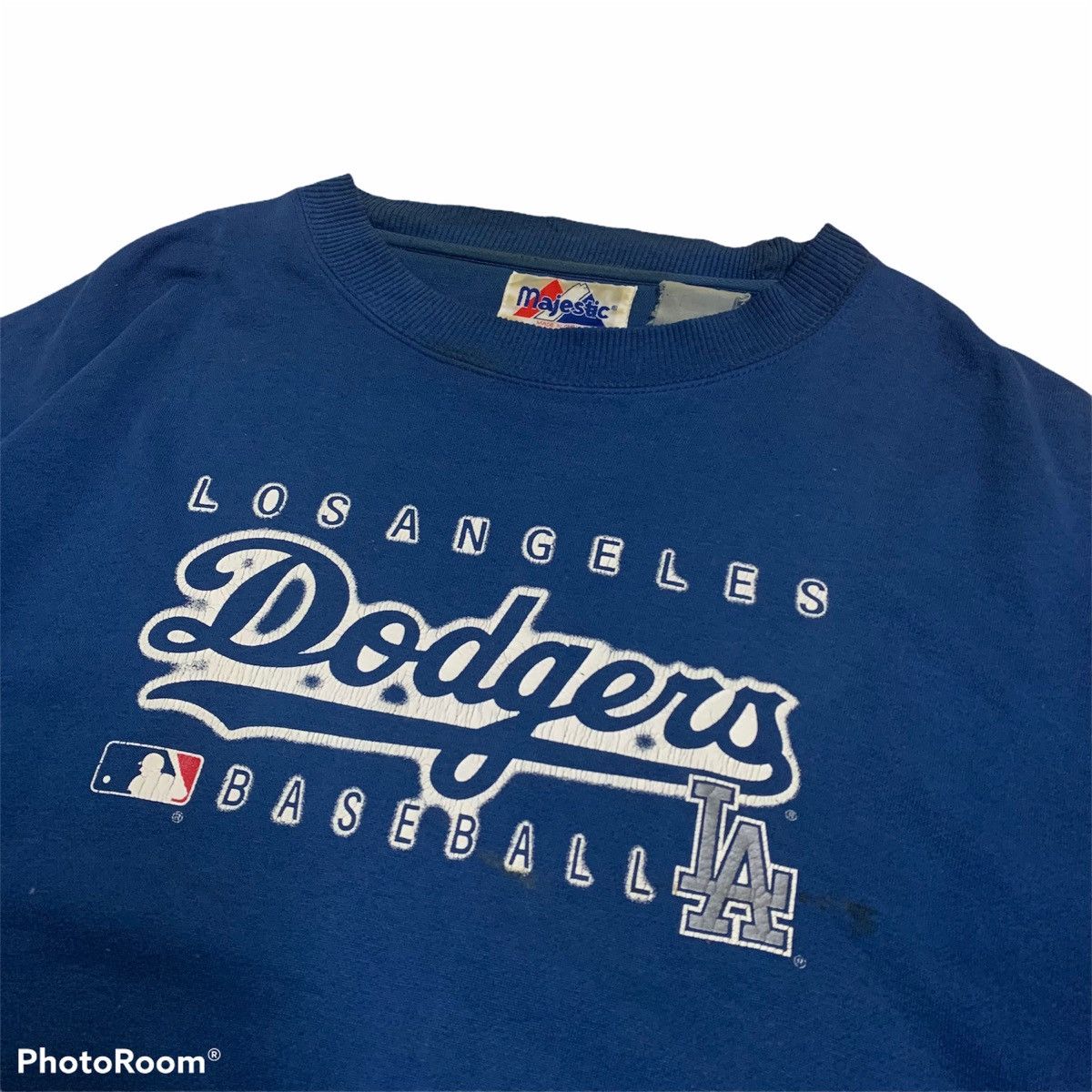 image of Los Angeles Dodgers Baseball La Sweatshirt Vintage in Blue, Men's (Size 2XL)