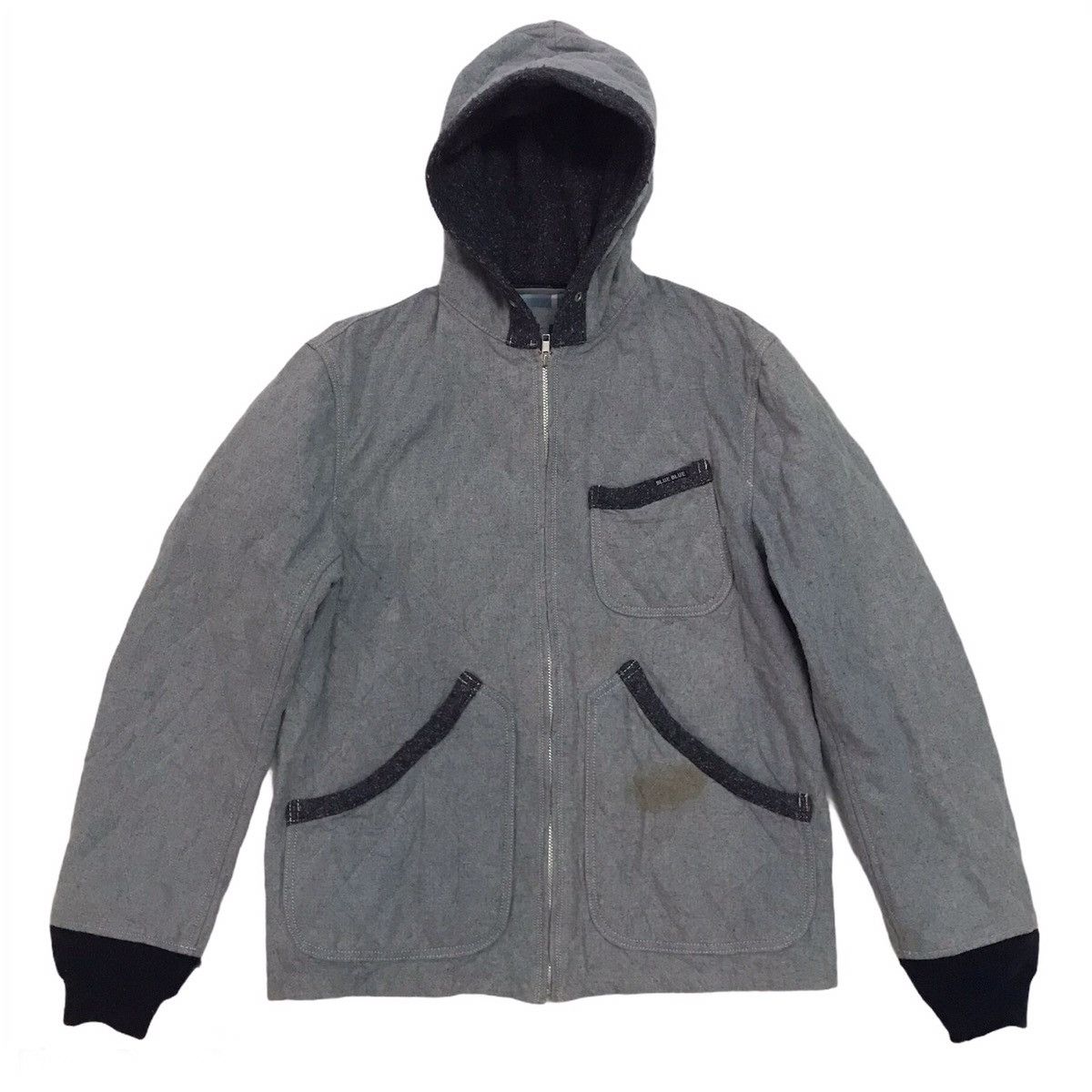 Blue Blue Original Recycle Denim Fiber Quilt Jacket Hoodie