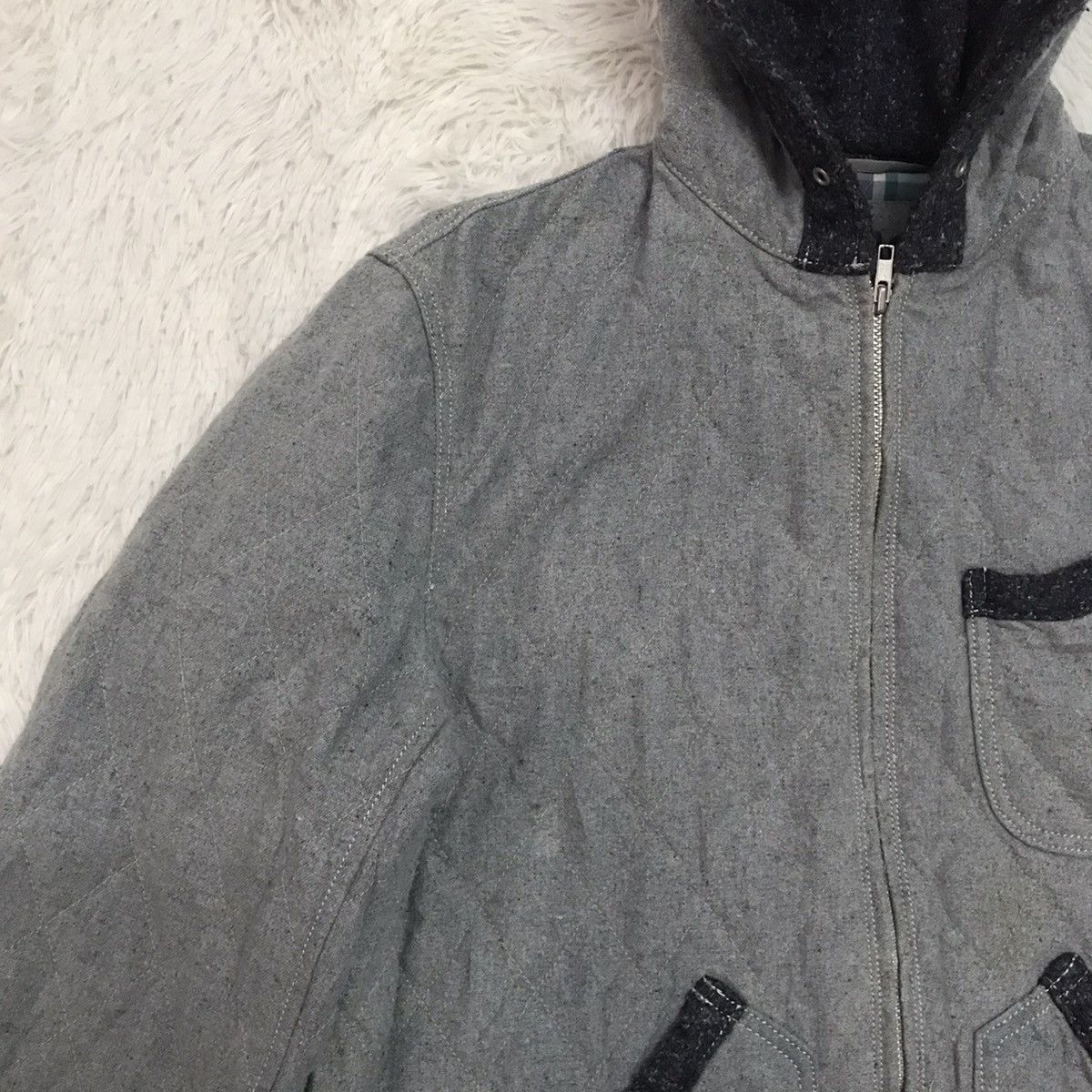 Blue Blue Japan Blue Blue Original Recycle Denim Fiber Quilt Jacket Hoodie Size US L / EU 52-54 / 3 - 3 Thumbnail