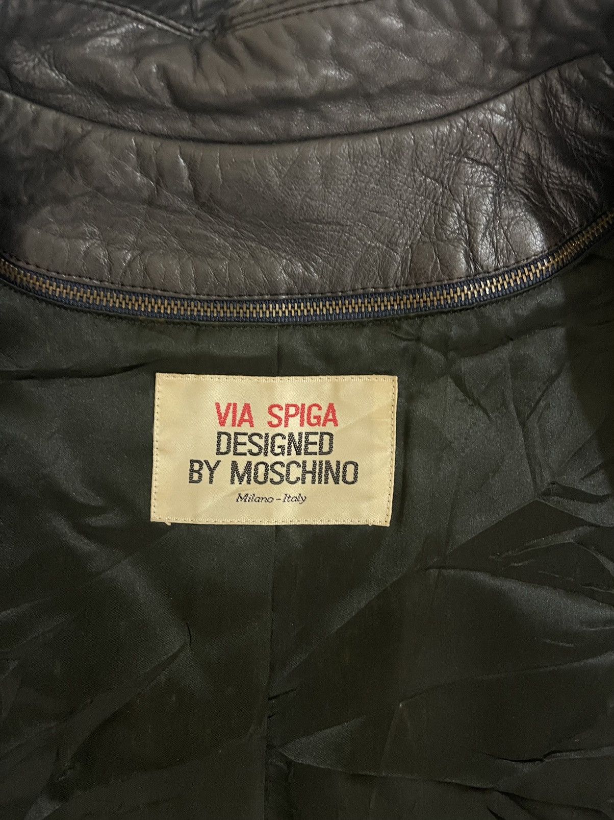 Moschino vintage Moschino jacket milano italy leather jacket Size US L / EU 52-54 / 3 - 11 Thumbnail