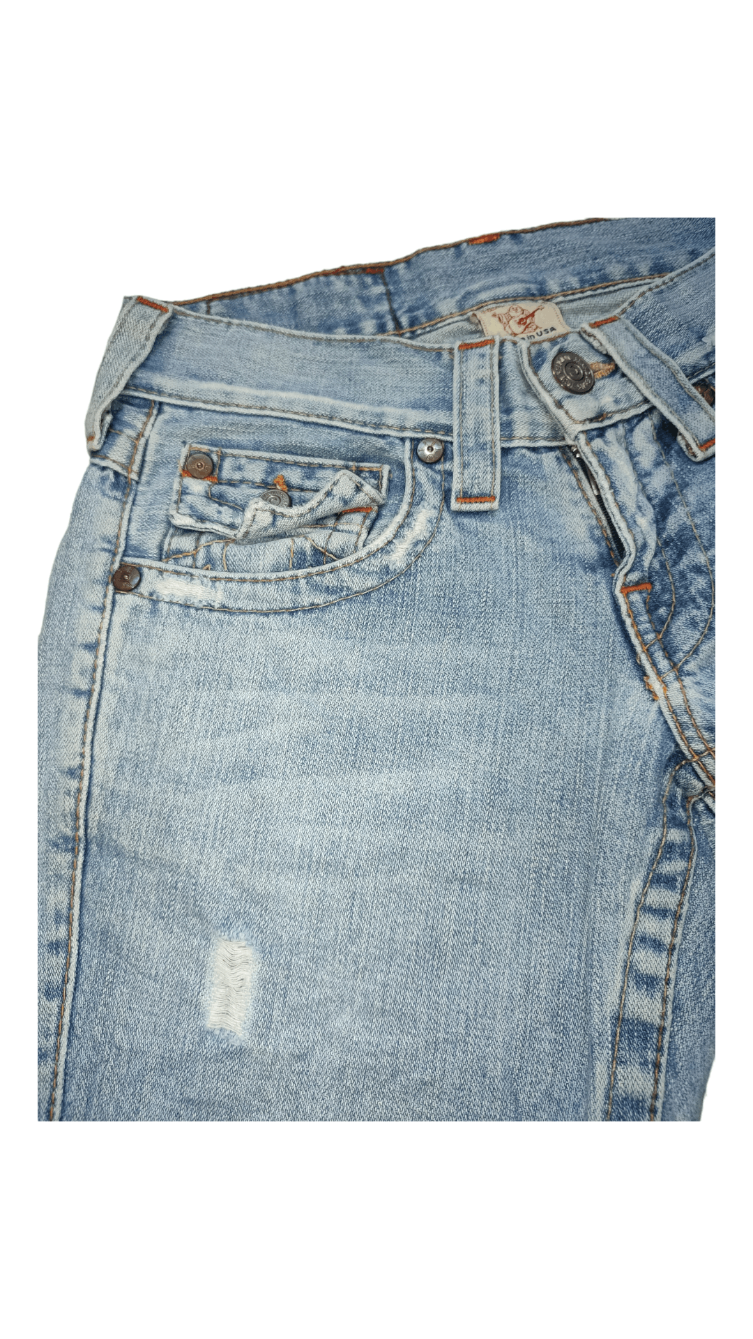 Vintage True Religion Distressed Super Flare Jeans Size US 26 / EU 42 - 4 Thumbnail