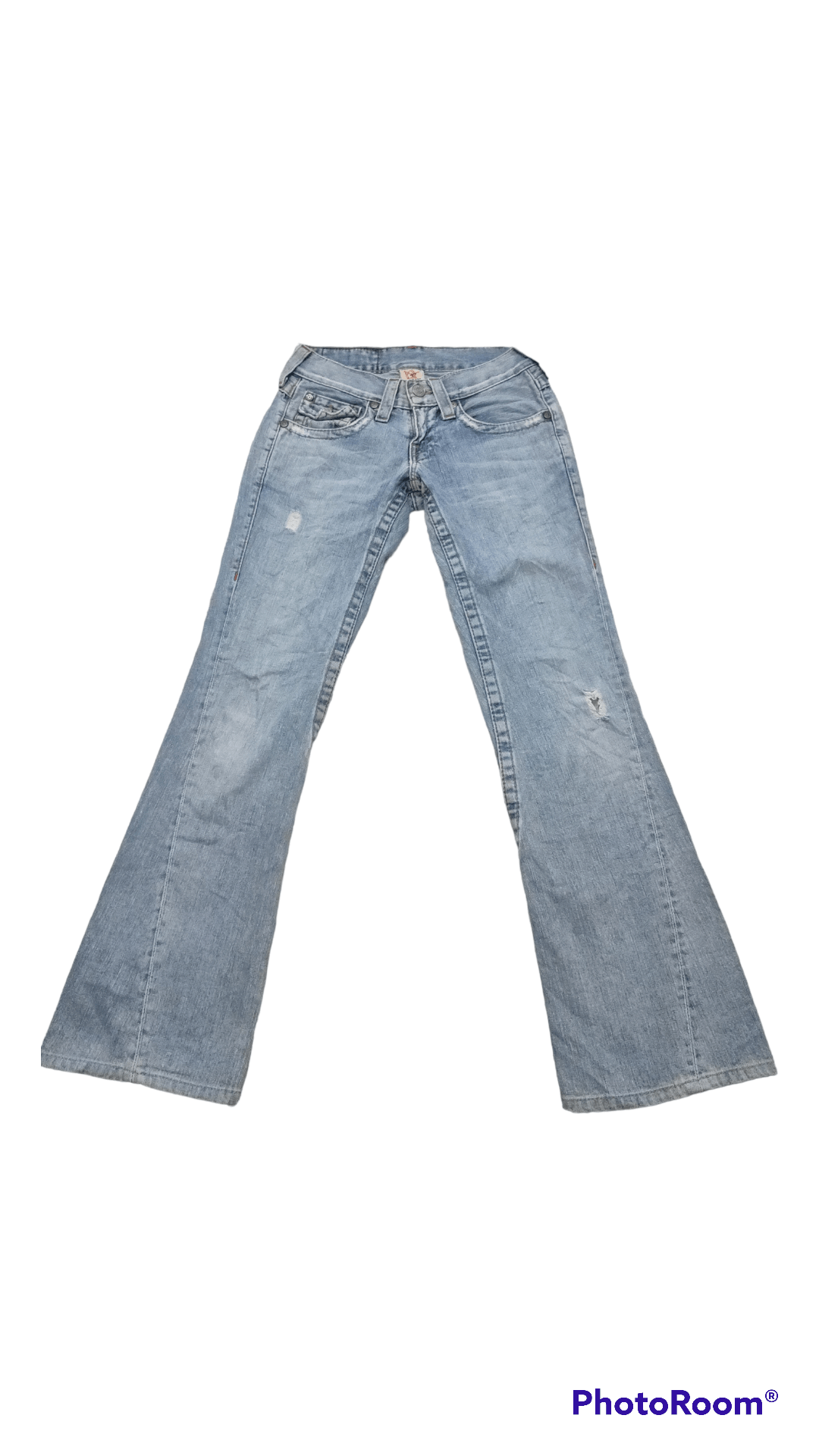 Vintage True Religion Distressed Super Flare Jeans Size US 26 / EU 42 - 1 Thumbnail