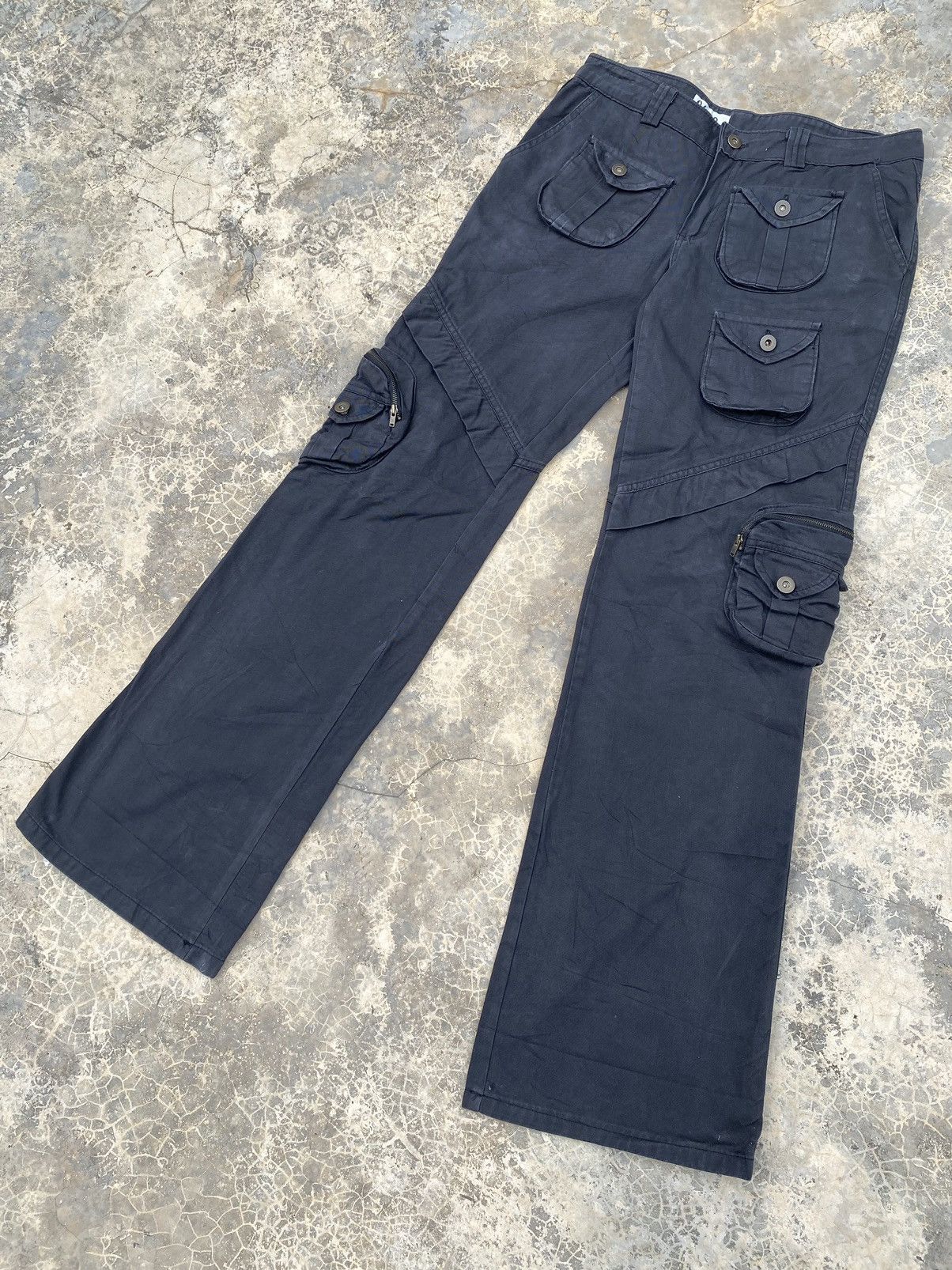 Japanese Brand Vintage Japanese Unbrand Flare Tactical Cargo Pant Size US 31 - 1 Thumbnail