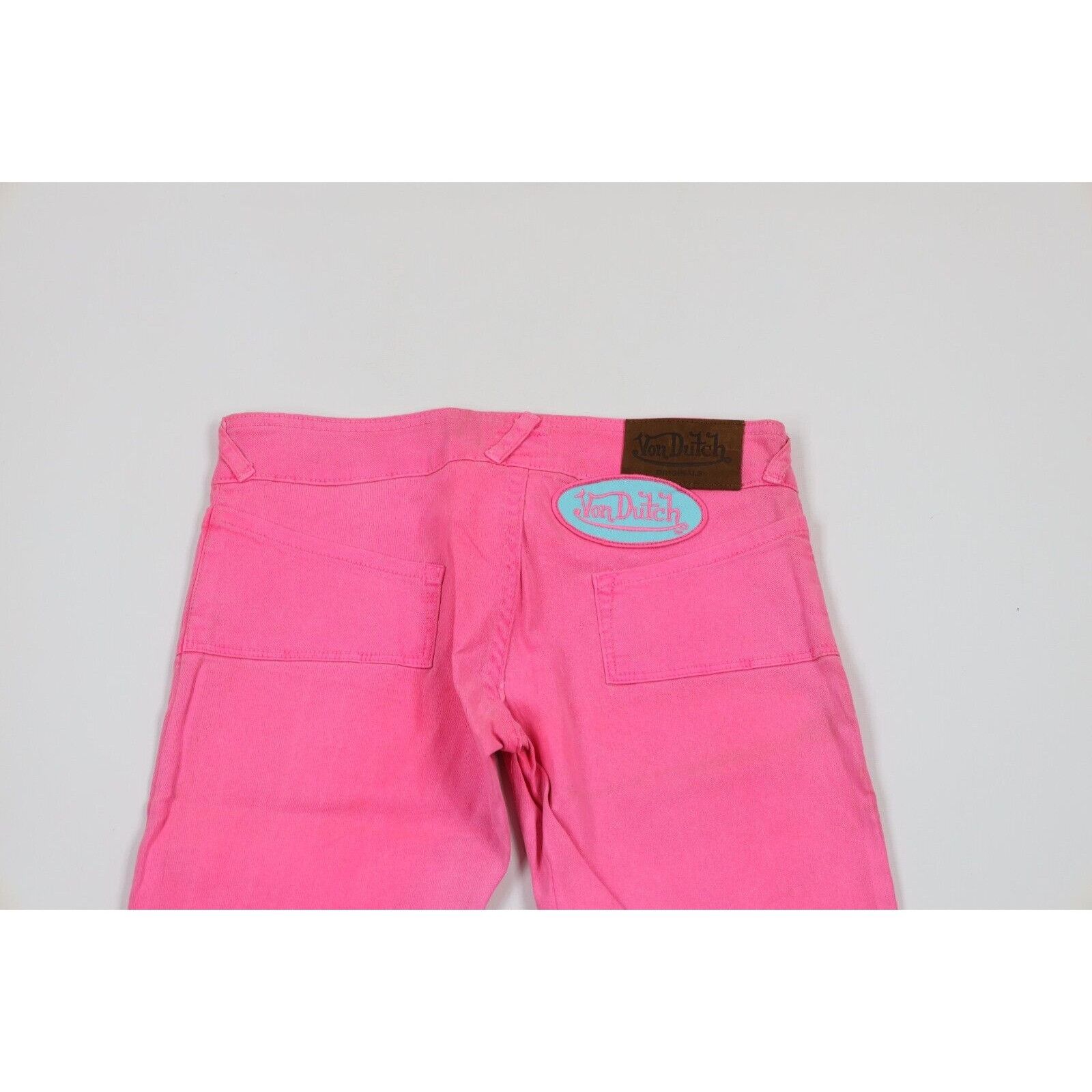Vintage × Von Dutch NOS Vintage Y2K Von Dutch Barbie Wide Leg Flared Jeans Pink Size 28" / US 6 / IT 42 - 8 Thumbnail