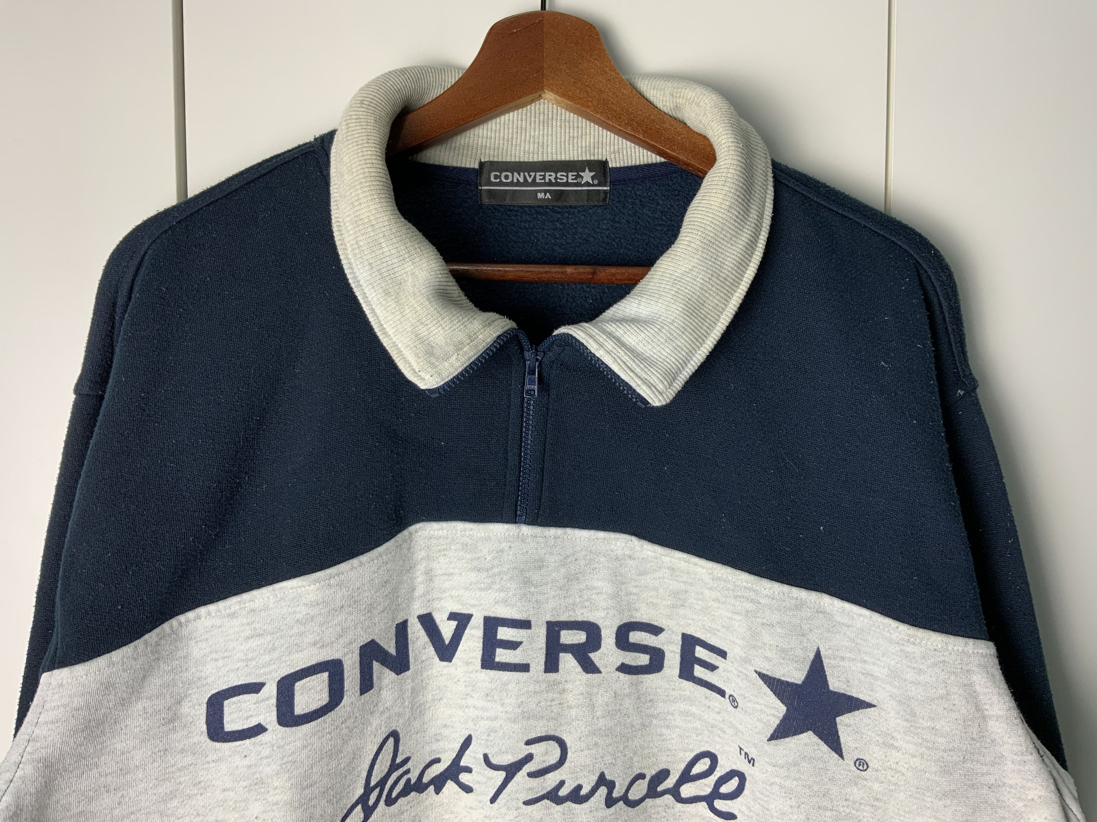 Converse Vinatge y2k Converse Jack Purcell Logo Sweatshirt Size US L / EU 52-54 / 3 - 3 Thumbnail