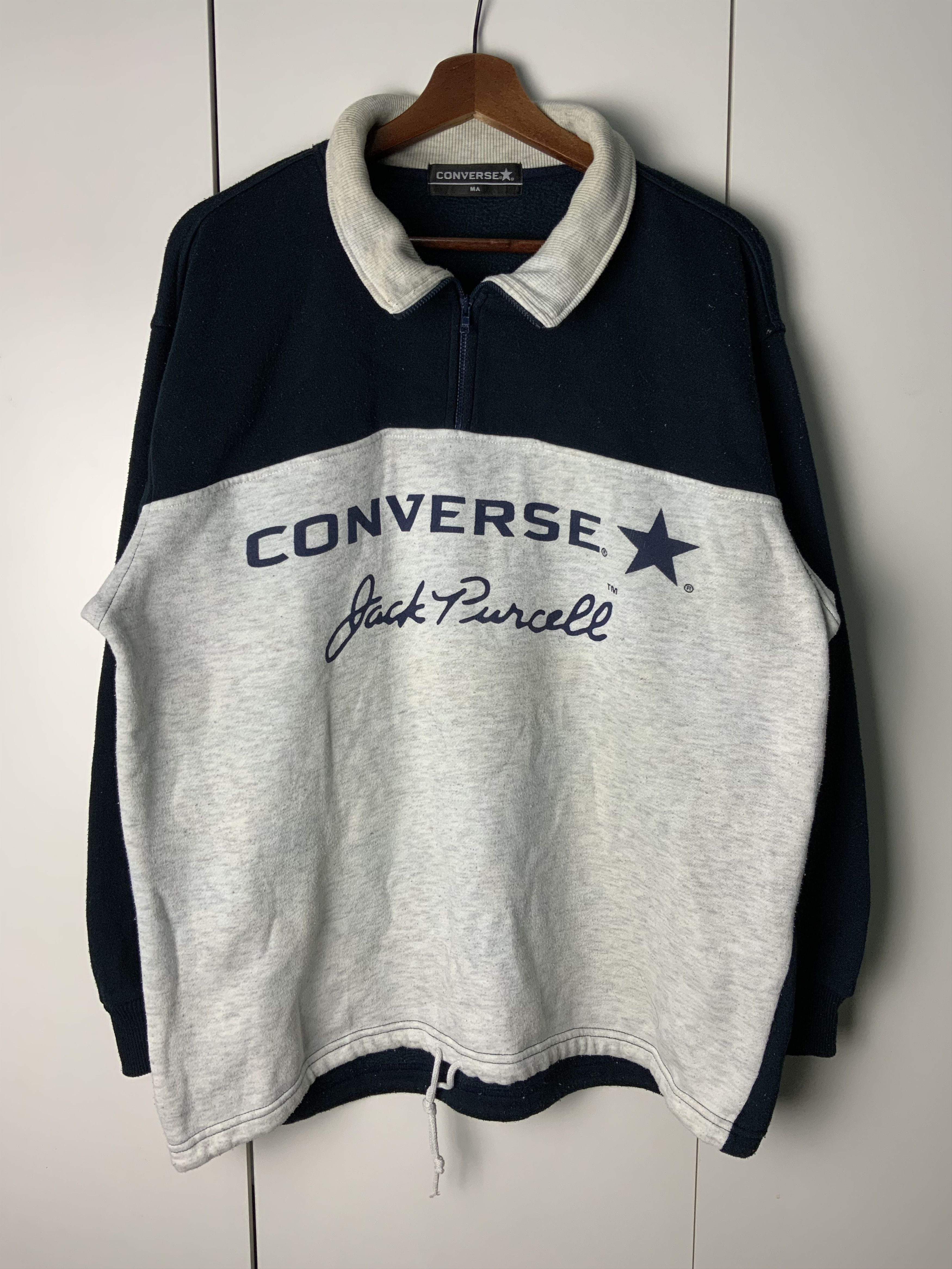 Converse Vinatge y2k Converse Jack Purcell Logo Sweatshirt Size US L / EU 52-54 / 3 - 1 Thumbnail