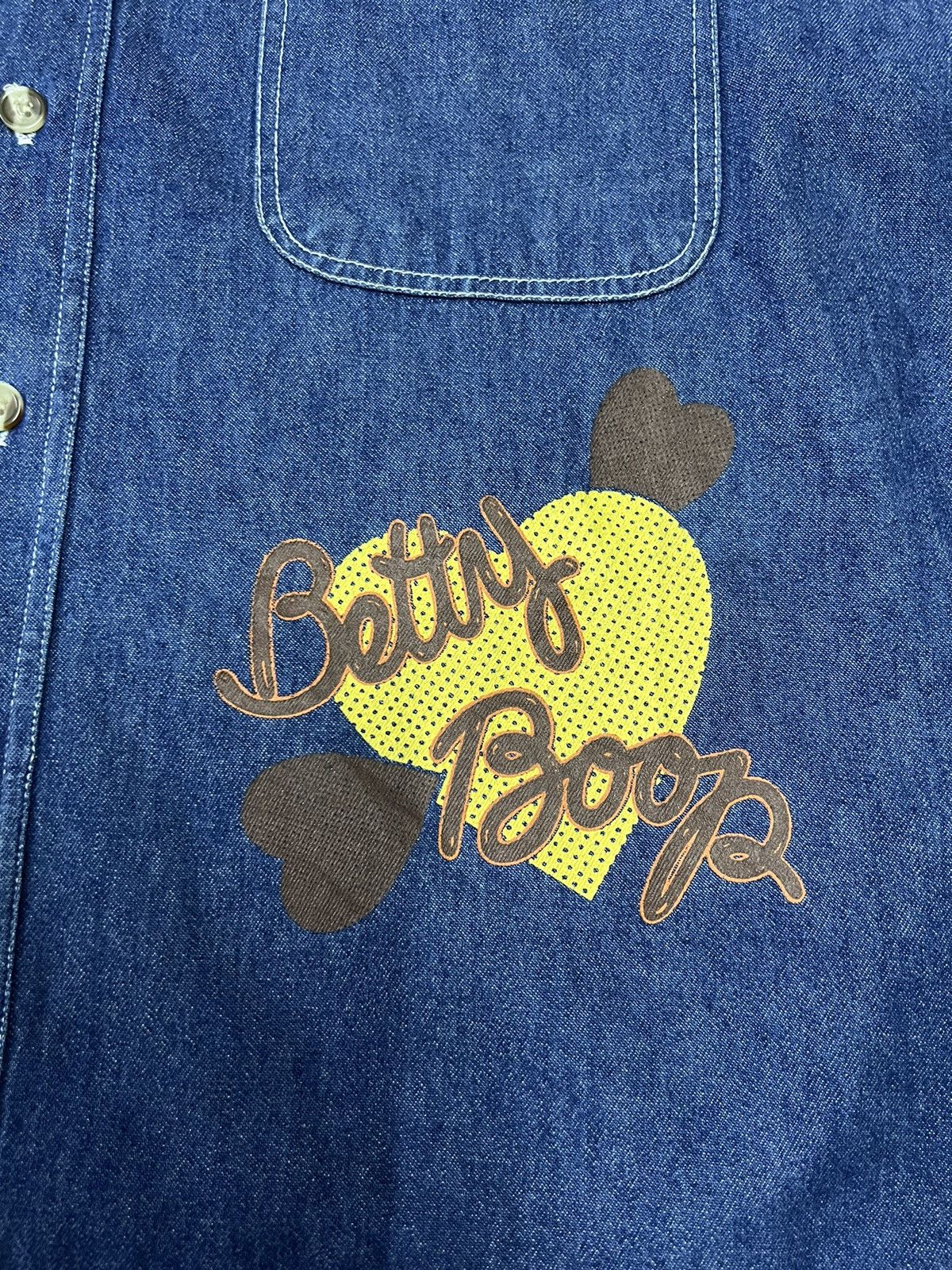 Cartoon Network Vtg Betty Boop denim Y2k distressed shirt Size US M / EU 48-50 / 2 - 6 Thumbnail