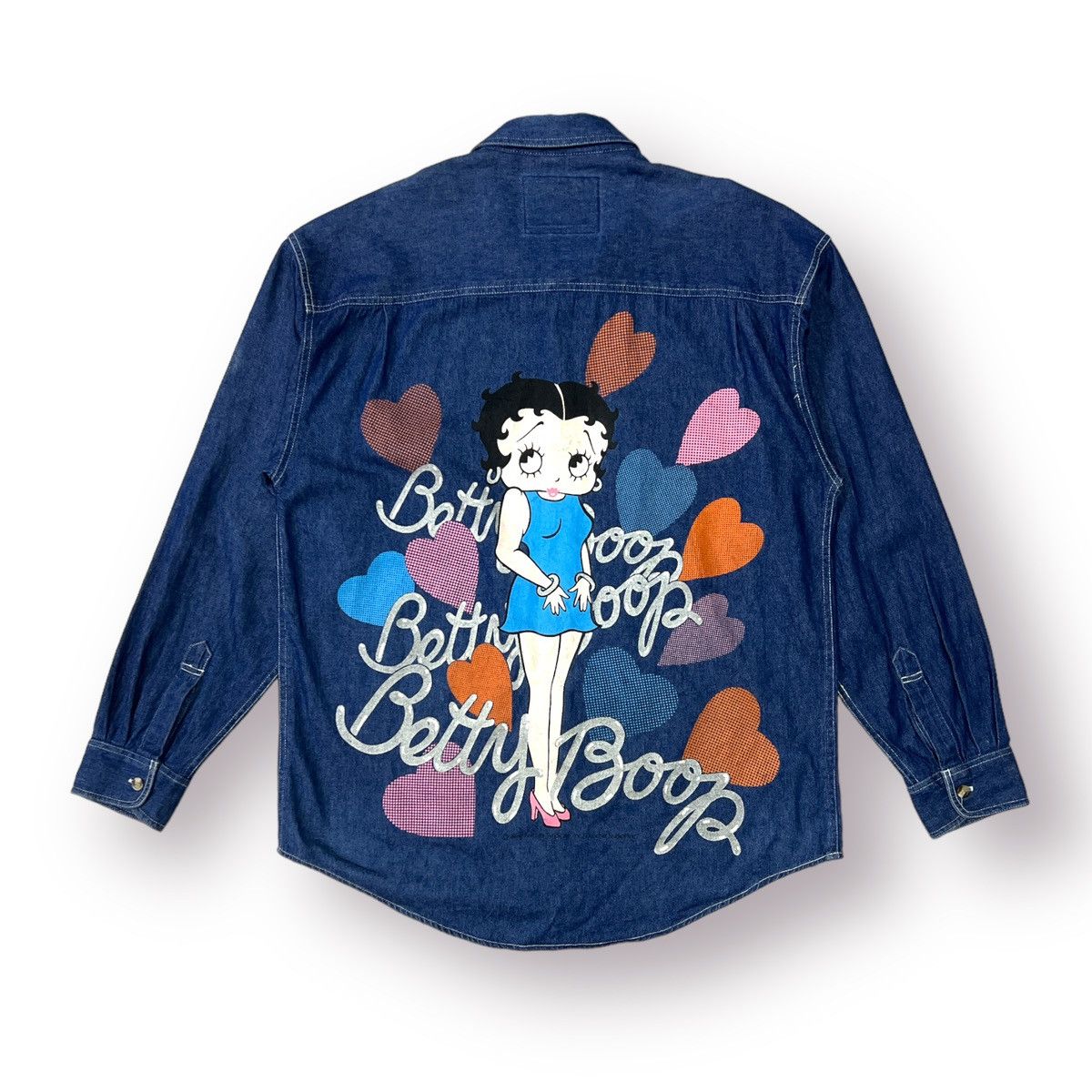 Cartoon Network Vtg Betty Boop denim Y2k distressed shirt Size US M / EU 48-50 / 2 - 1 Thumbnail