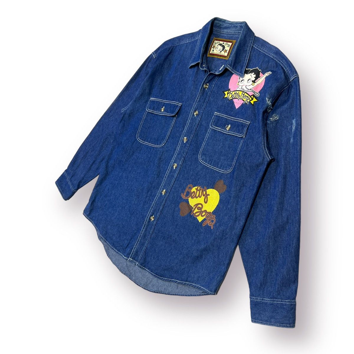 Cartoon Network Vtg Betty Boop denim Y2k distressed shirt Size US M / EU 48-50 / 2 - 3 Thumbnail