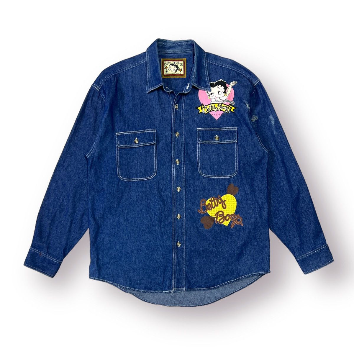 Cartoon Network Vtg Betty Boop denim Y2k distressed shirt Size US M / EU 48-50 / 2 - 2 Thumbnail