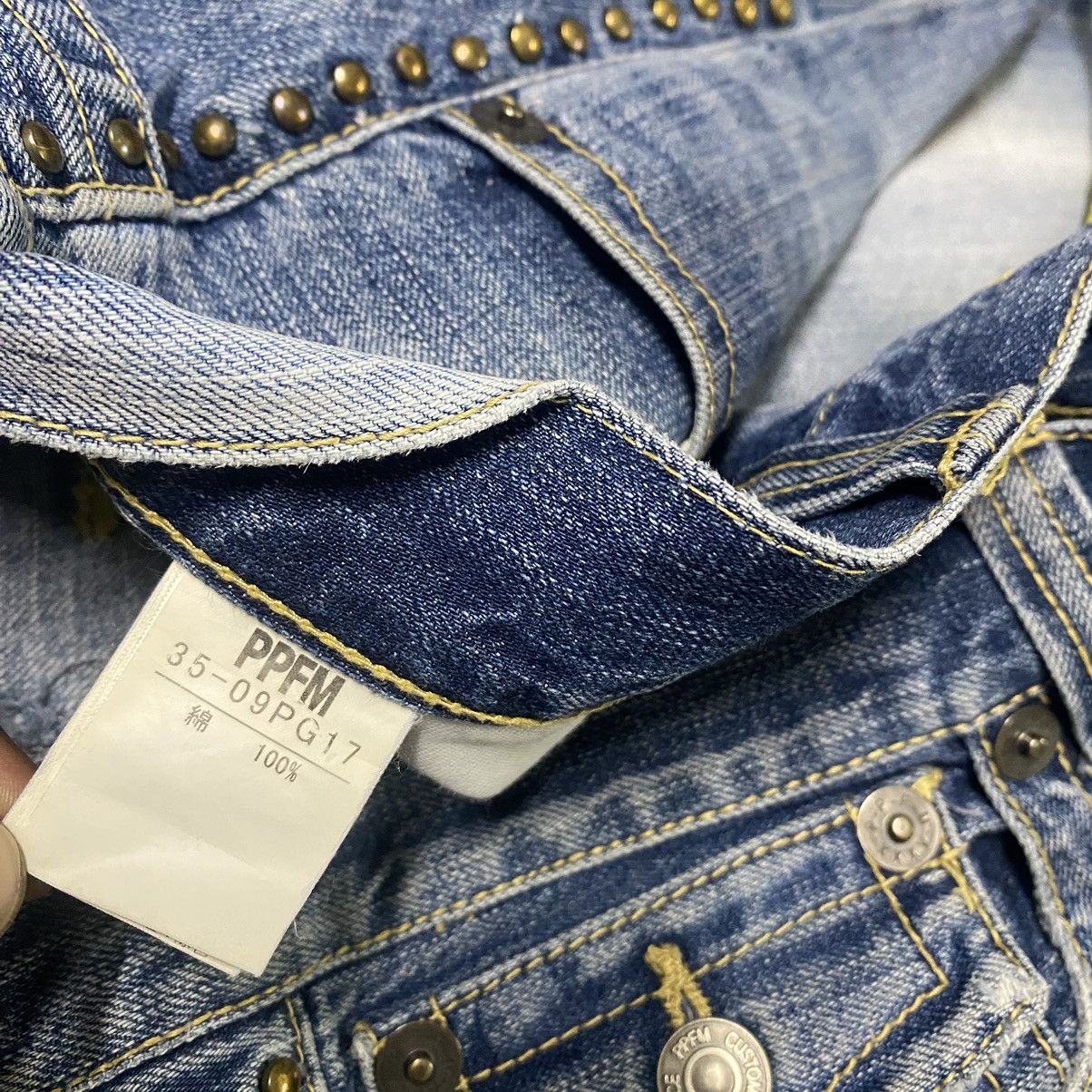 PPFM PPFM Denim Flare Jeans Studded Size US 33 - 20 Thumbnail