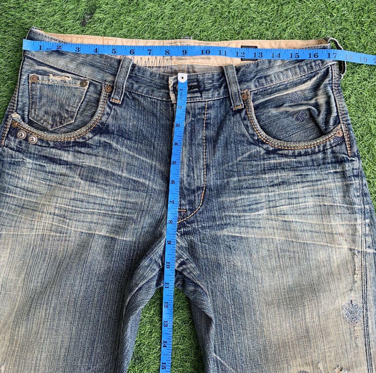 Japanese Brand Bartack Distressed Denim Jeans Size US 34 / EU 50 - 19 Thumbnail