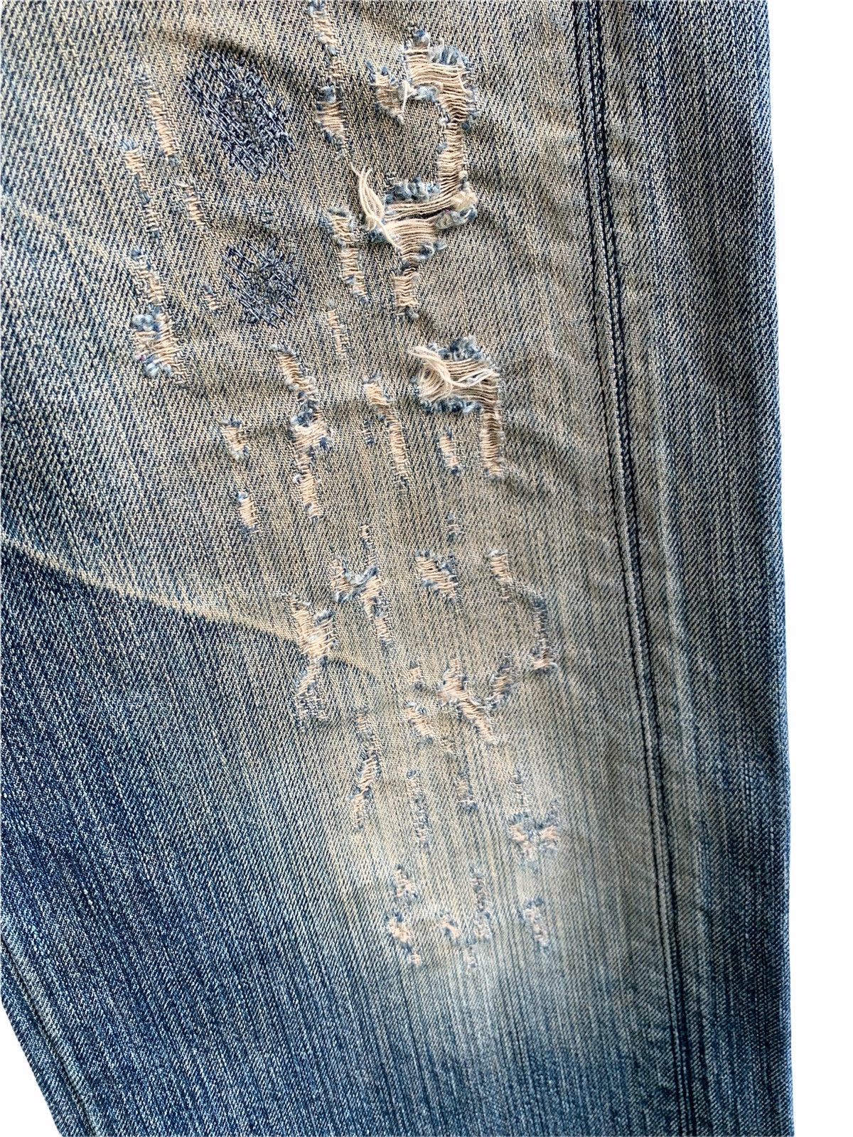 Japanese Brand Bartack Distressed Denim Jeans Size US 34 / EU 50 - 11 Thumbnail