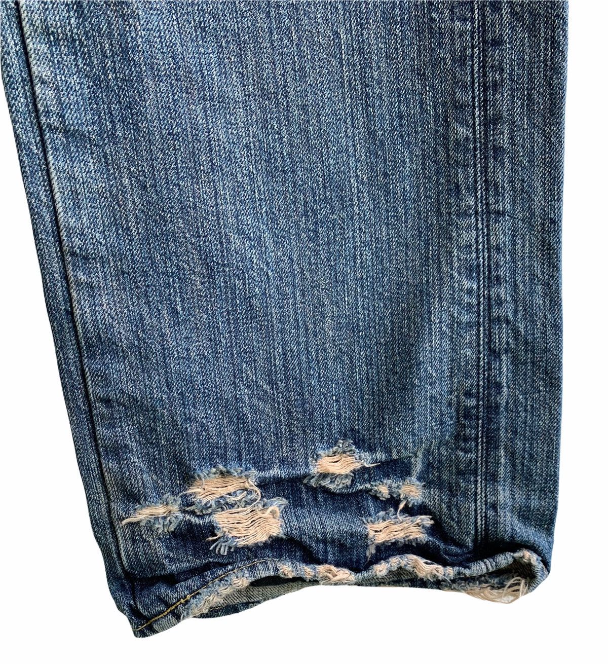 Japanese Brand Bartack Distressed Denim Jeans Size US 34 / EU 50 - 13 Thumbnail