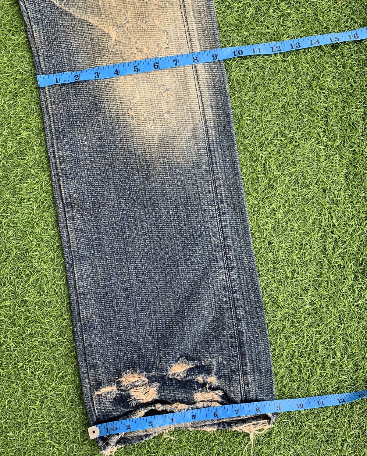 Japanese Brand Bartack Distressed Denim Jeans Size US 34 / EU 50 - 22 Thumbnail