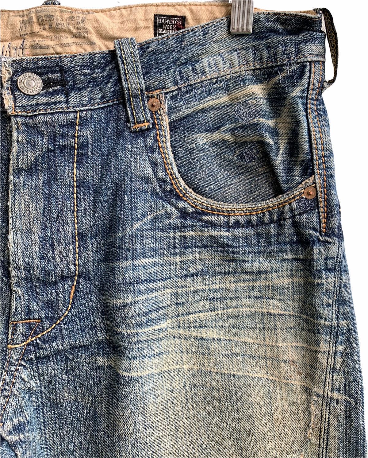 Japanese Brand Bartack Distressed Denim Jeans Size US 34 / EU 50 - 6 Thumbnail