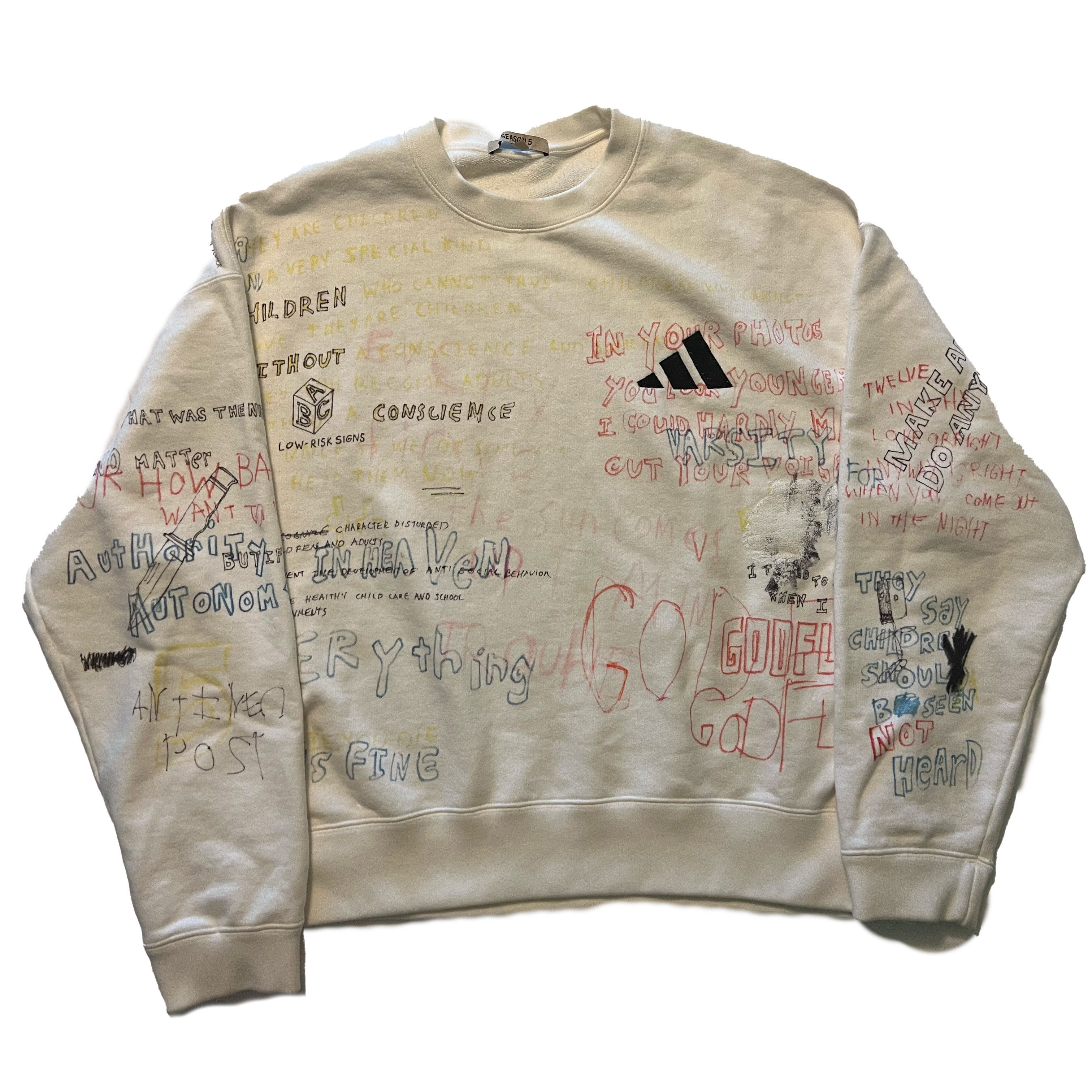 Yeezy Season Yeezy Season 5 Handwriting/Adidas Sweatshirt | Grailed