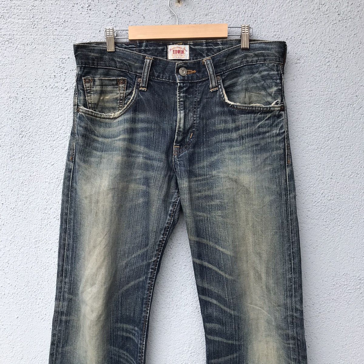 Edwin Vintage Edwin Denim Earth Tones Distressed Jeans Size US 34 / EU 50 - 2 Thumbnail